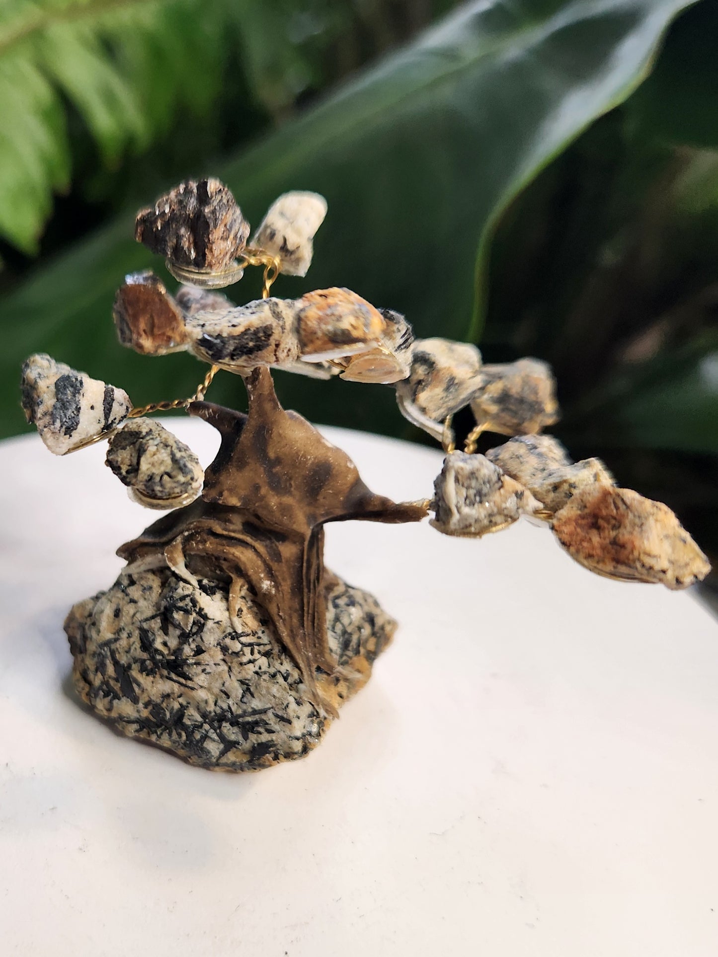 Handmade Black Tourmaline in Calcite Crystal Tree on Calcite Base | Natural Protection Gemstone Tree | Grounding & Cleansing Crystal Decor