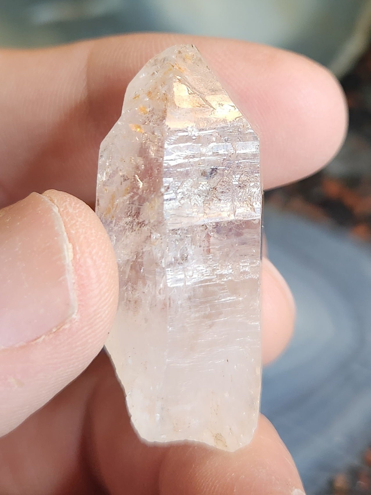 Petroleum Quartz Crystal with Enhydro – Intense UV Reactive Specimen | Collector Mineral & Energy Stone