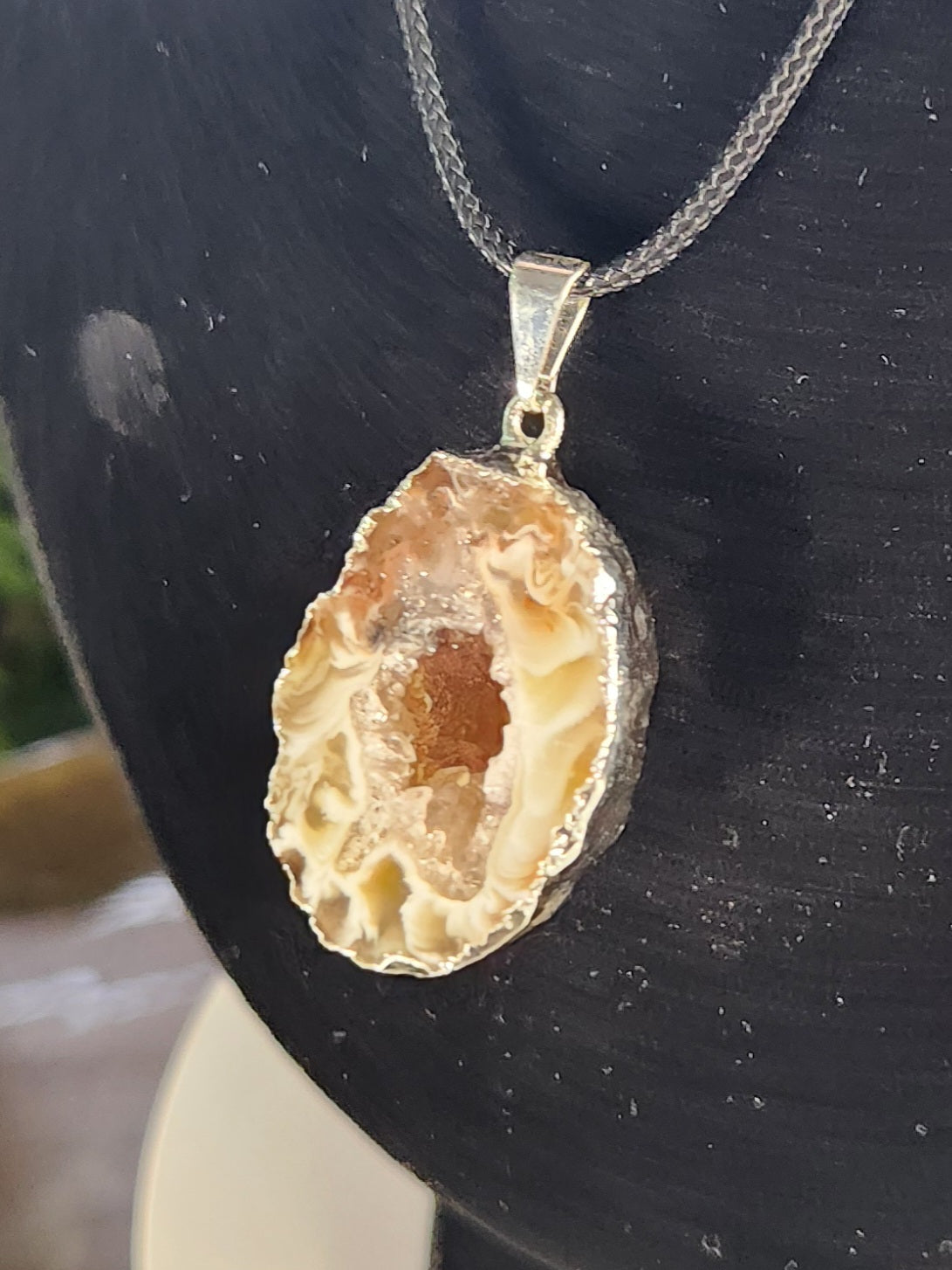 Natural Druzy Agate Necklace | Crystal Druzy Pendant | Agate Geode Necklace | Boho Crystal Jewelry | Healing Stone Necklace