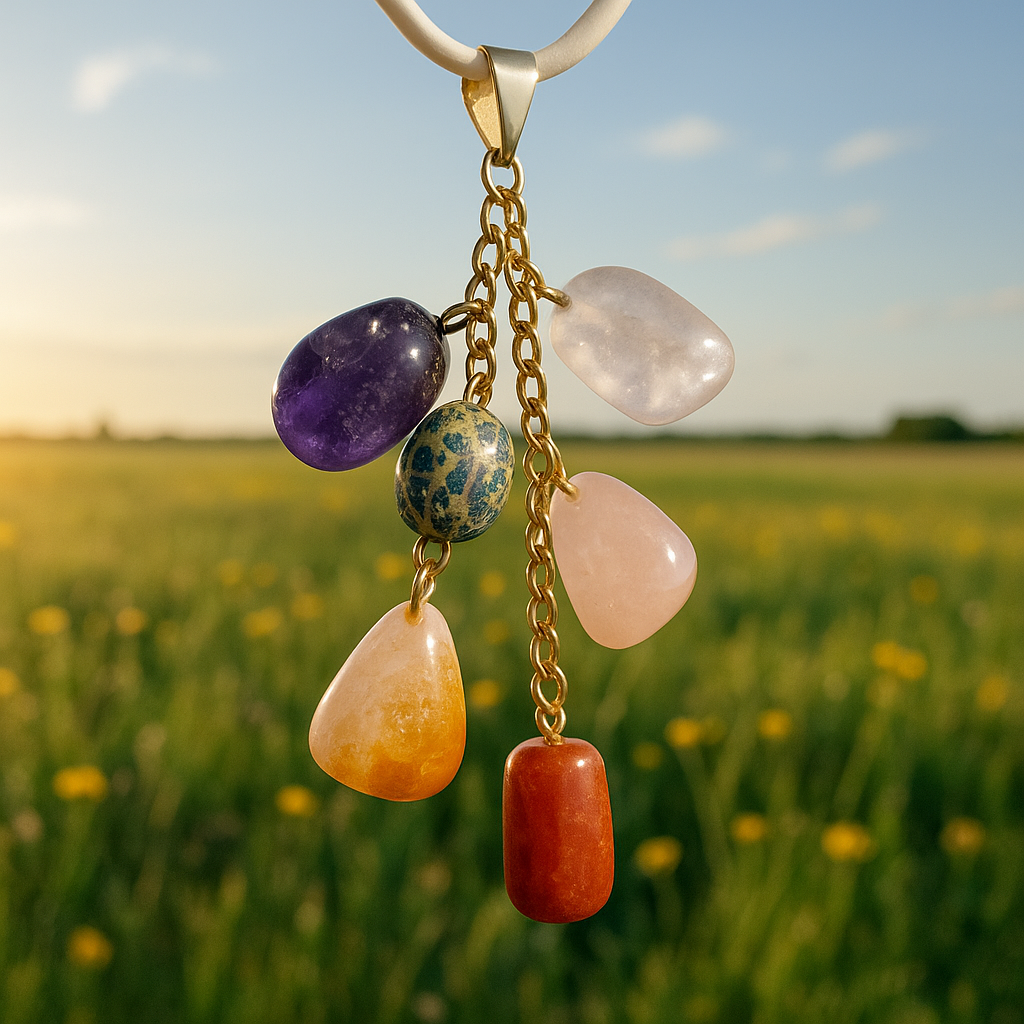 7 Chakra Crystal Pendant – Multi-Stone Healing Necklace with Amethyst, Citrine, Rose Quartz & More – Energy Balance Gemstone Jewelry