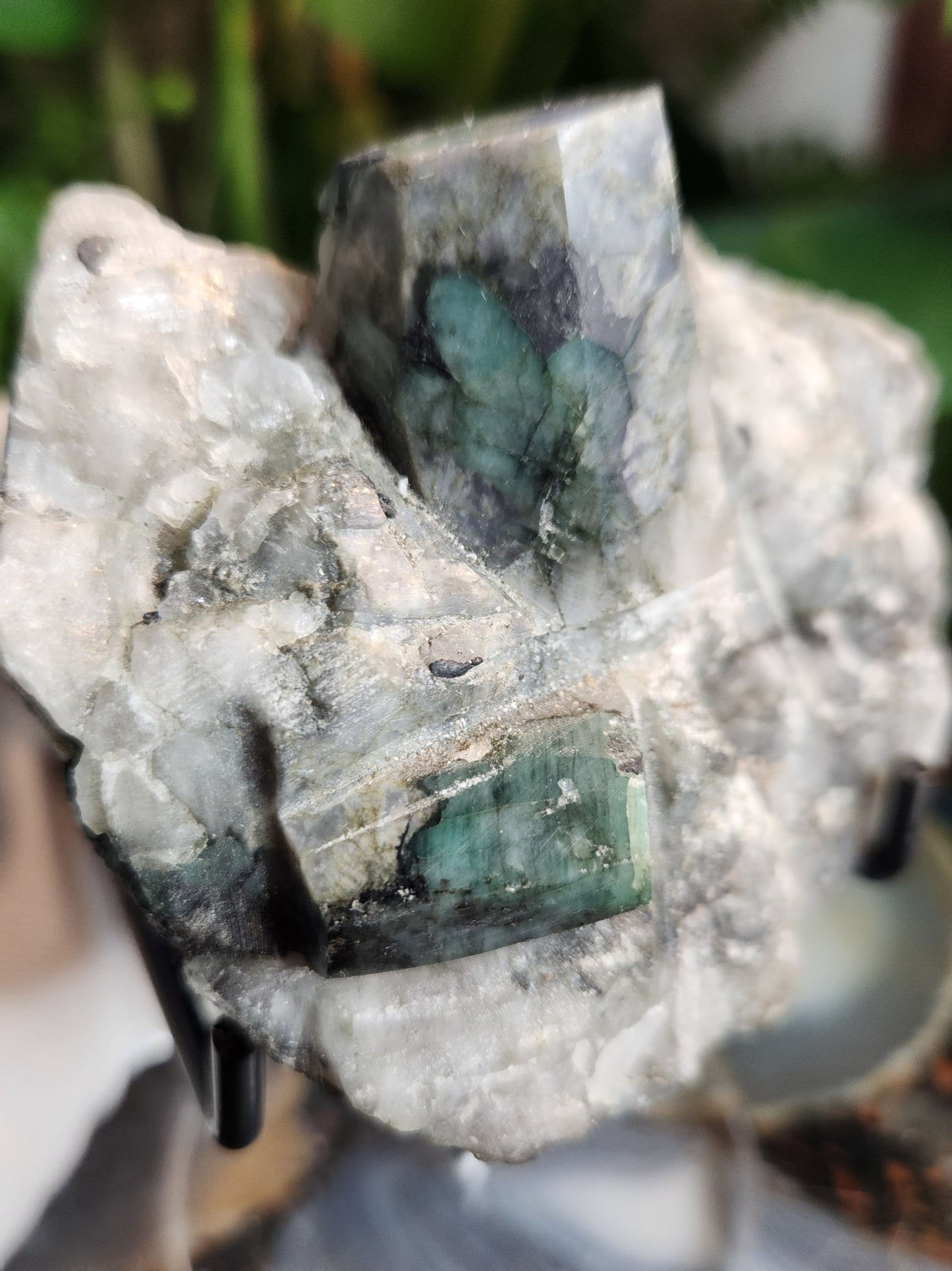 Emerald in Quartz Matrix | Natural Beryl Crystal Specimen | Collector Mineral from Brazil