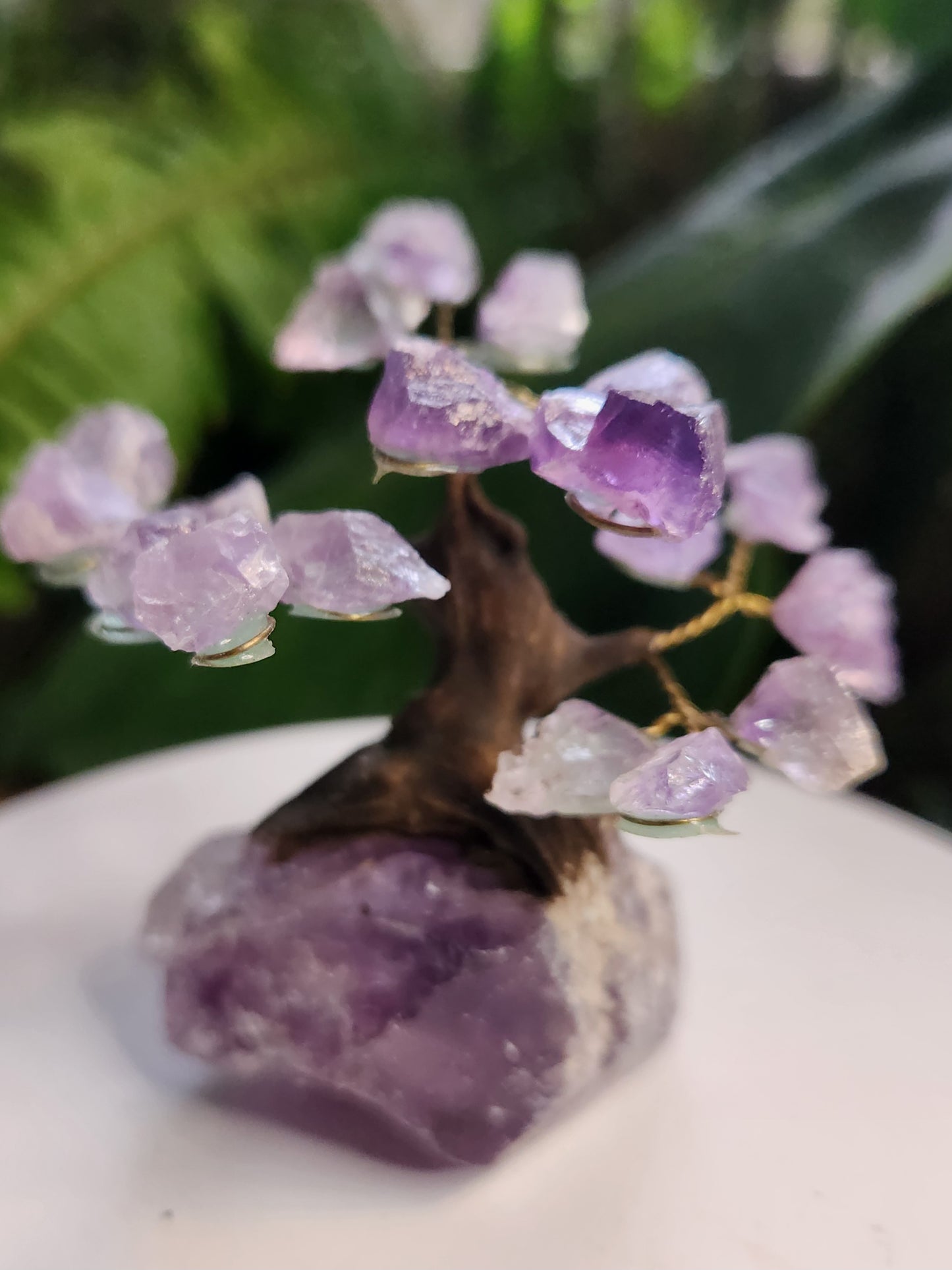 Handmade Amethyst Crystal Tree on Amethyst Base | Natural Purple Quartz Gemstone Decor | Healing Crystal Tree | Meditation & Home Decor