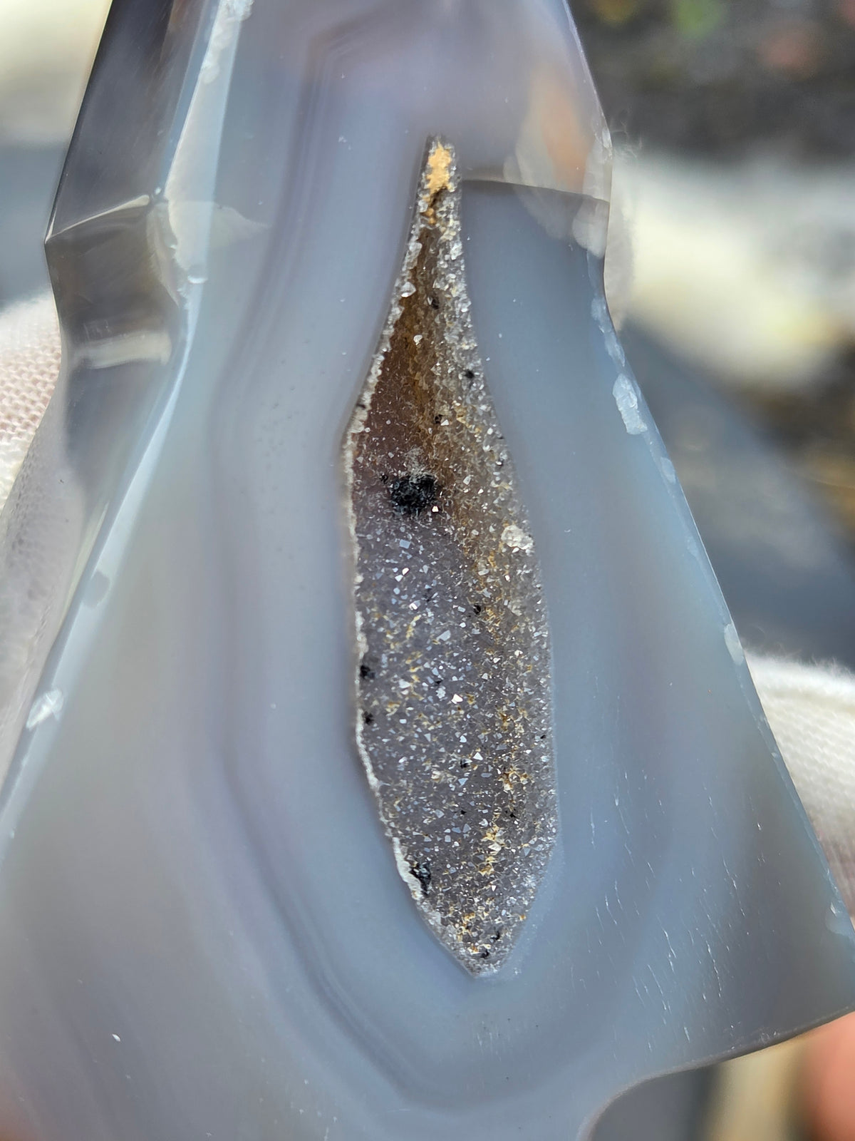 Druzy Agate Tree | Polished Agate Crystal with Druzy Pocket
