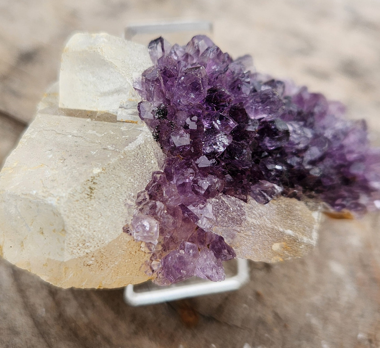 Stunning Dark Purple Brazil Amethyst with Large Calcite Crystal – Collector Grade Healing Stone for Home Décor & Energy Work