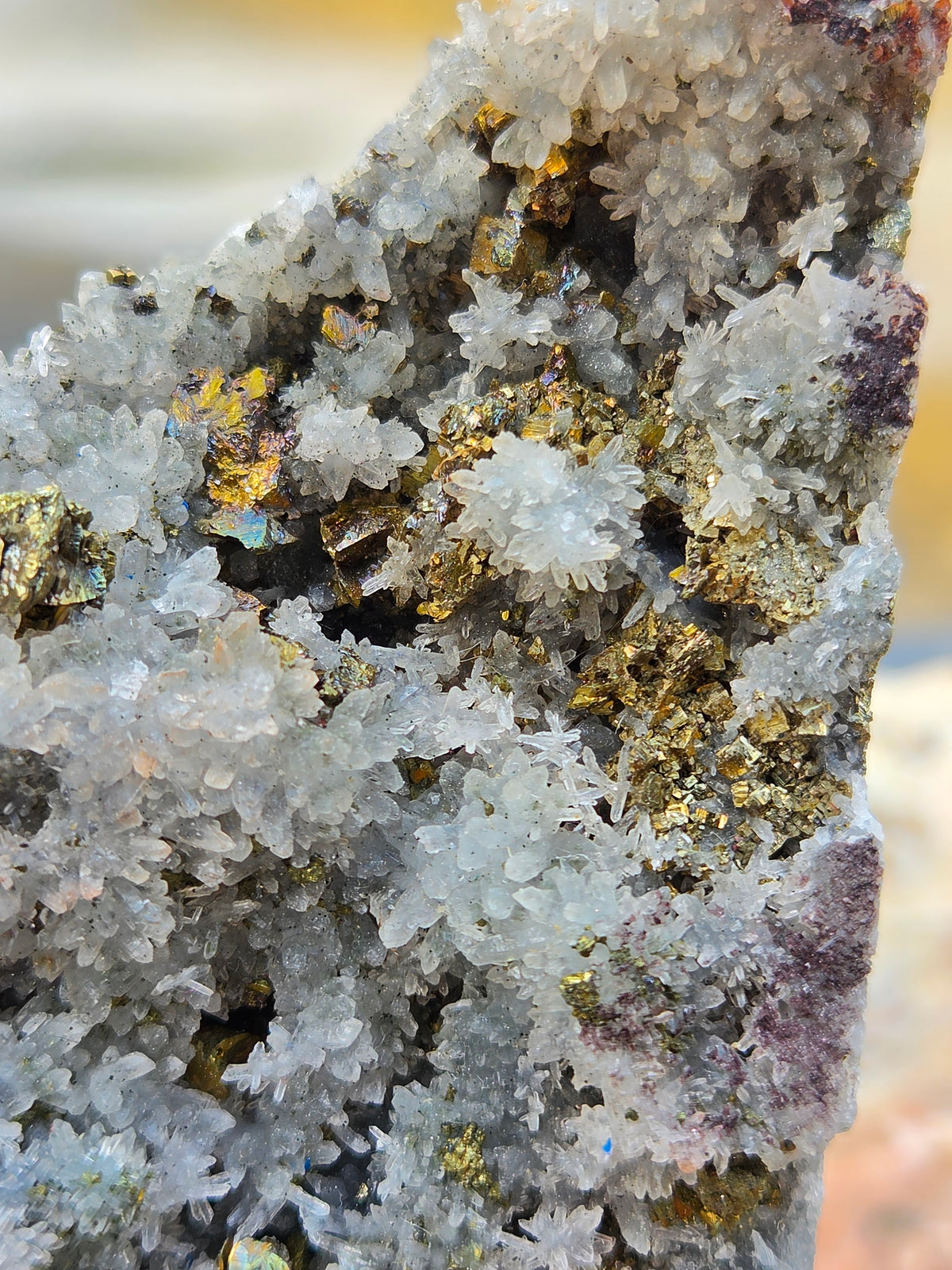 Flower Quartz with Pyrite on Sphalerite | Quartz Crystal Cluster