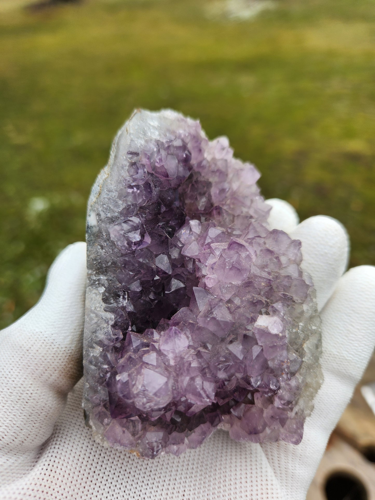 Stunning Amethyst Druzy Cluster from Brazil – Sparkling Purple Quartz Crystal Geode • Natural Healing Stone • Collector Display Specimen With Cut Base