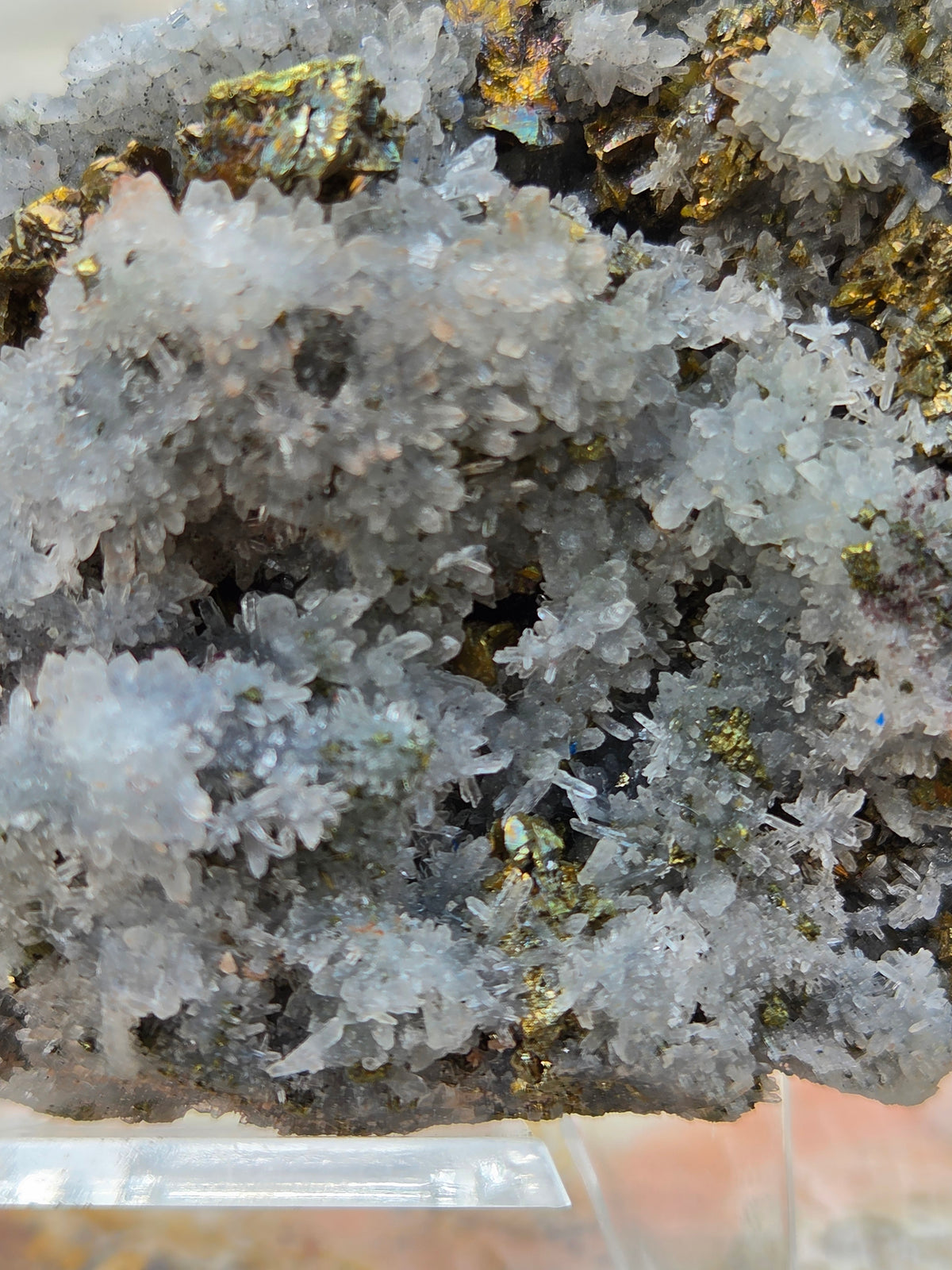Flower Quartz with Pyrite on Sphalerite | Quartz Crystal Cluster