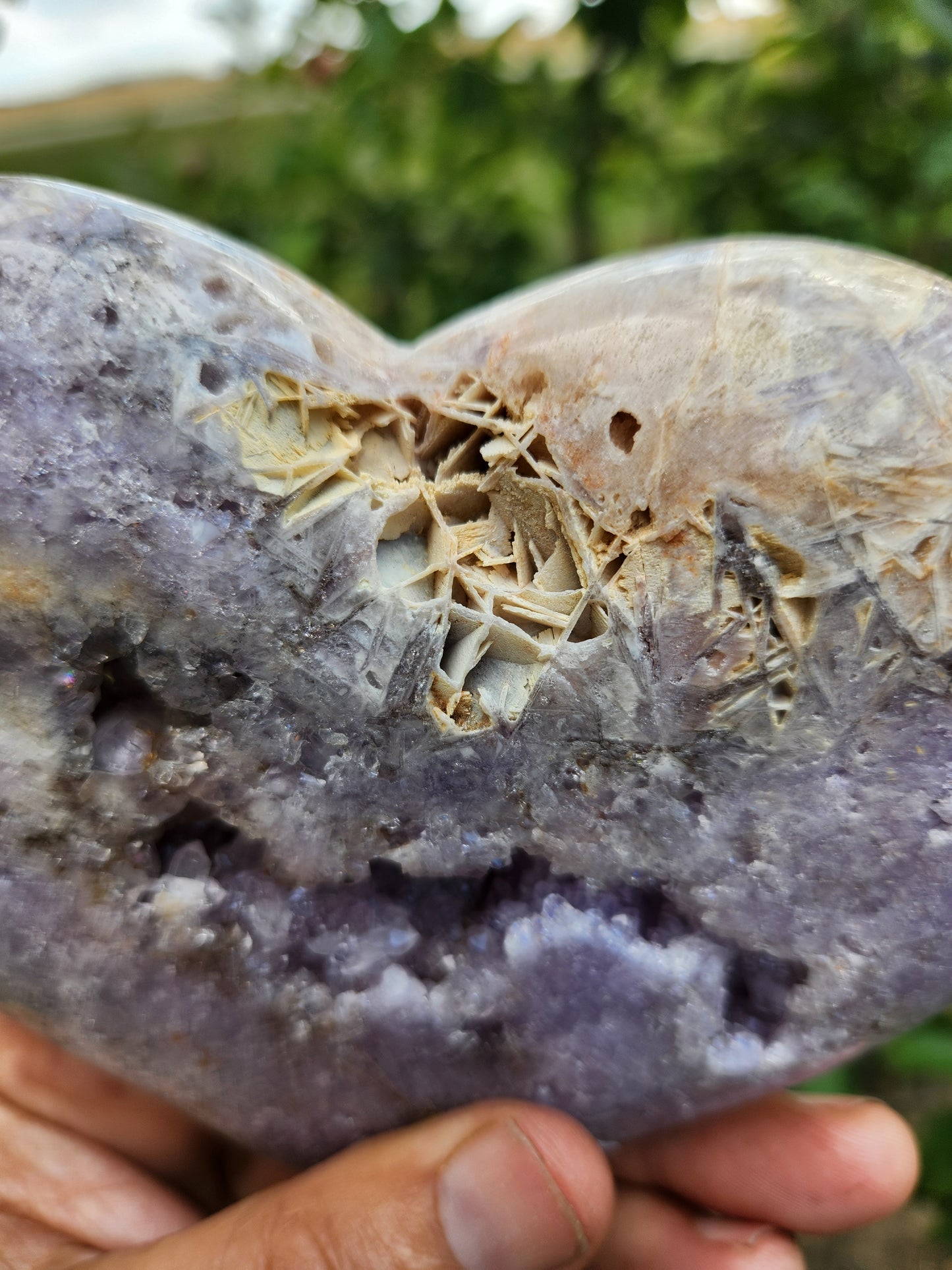 Pink Amethyst Heart Crystal – Genuine Pink Amethyst Geode Heart, Love & Healing Stone for Heart Chakra