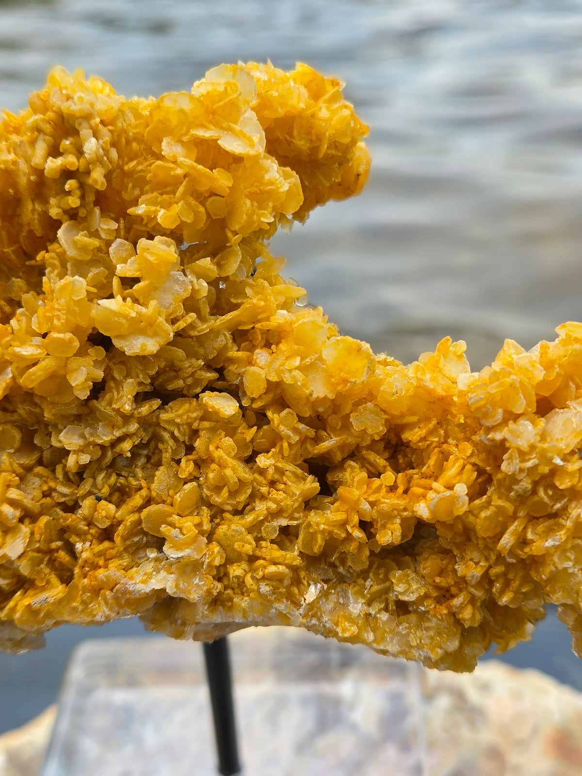 Large Golden Calcite Crystal Cluster | Large Orange Calcite Mineral Specimen