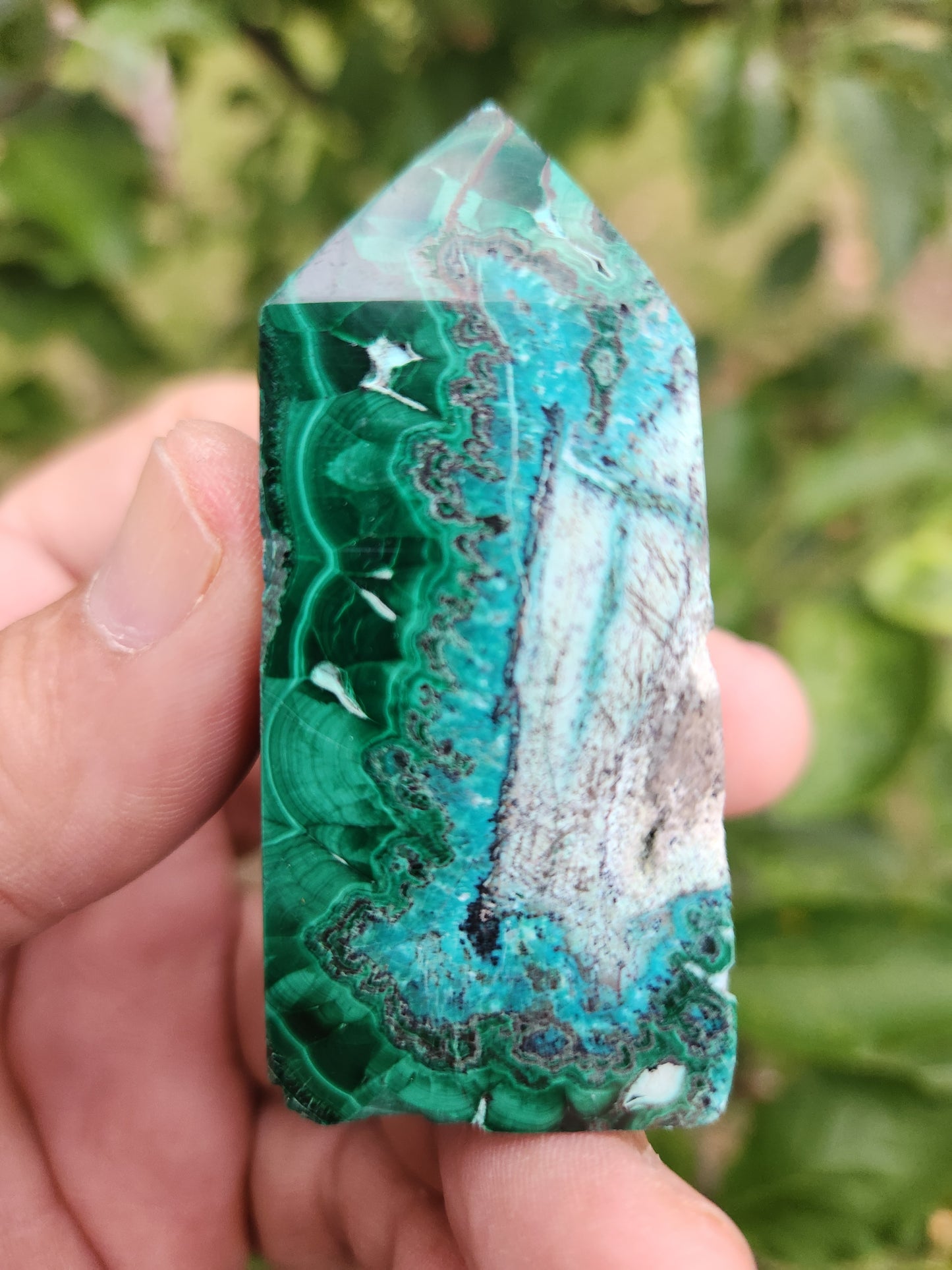 Malachite with Chrysocolla & Azurite - A Powerful Synergy of Healing Properties.