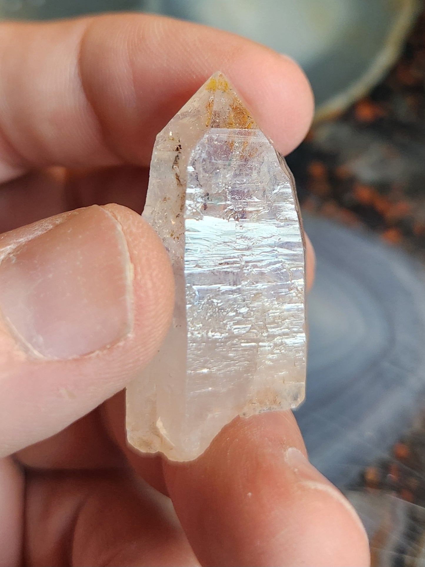 Petroleum Quartz Crystal with Enhydro – Intense UV Reactive Specimen | Collector Mineral & Energy Stone