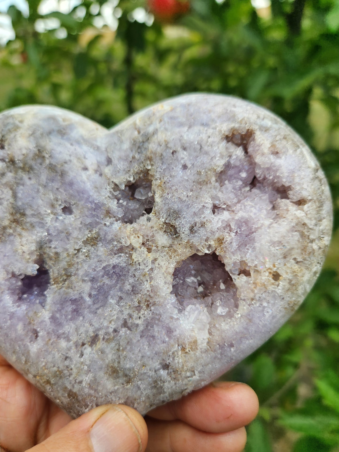 Pink Amethyst Heart Crystal – Genuine Pink Amethyst Geode Heart, Love & Healing Stone for Heart Chakra
