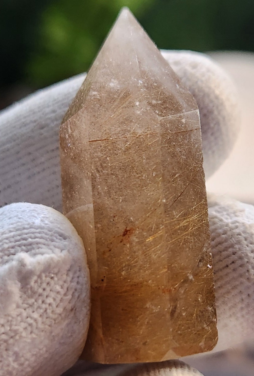 Golden Rutilated Quartz Tower – Brazil – Natural Rutile Quartz with Golden Needles – High-Vibration Manifestation Stone