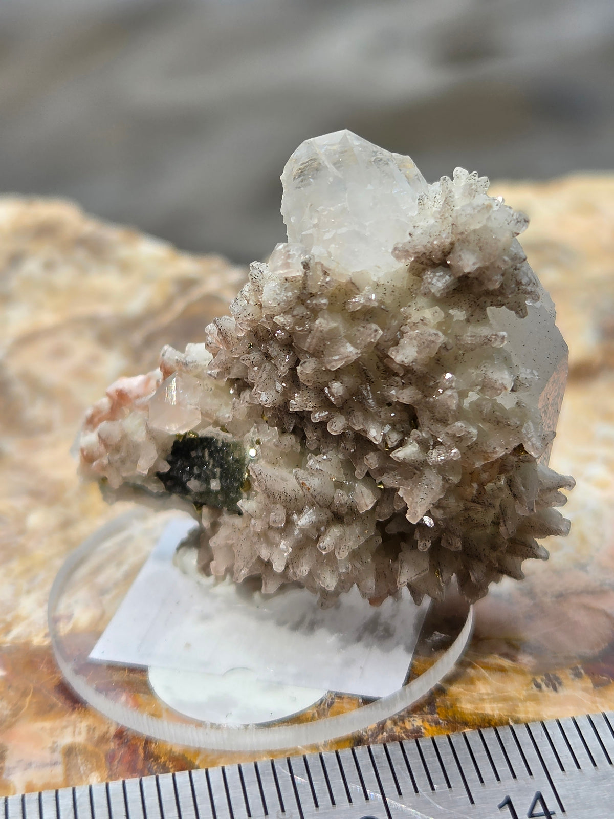 Calcite with Pyrite & Dogtooth Calcite Crystal Cluster