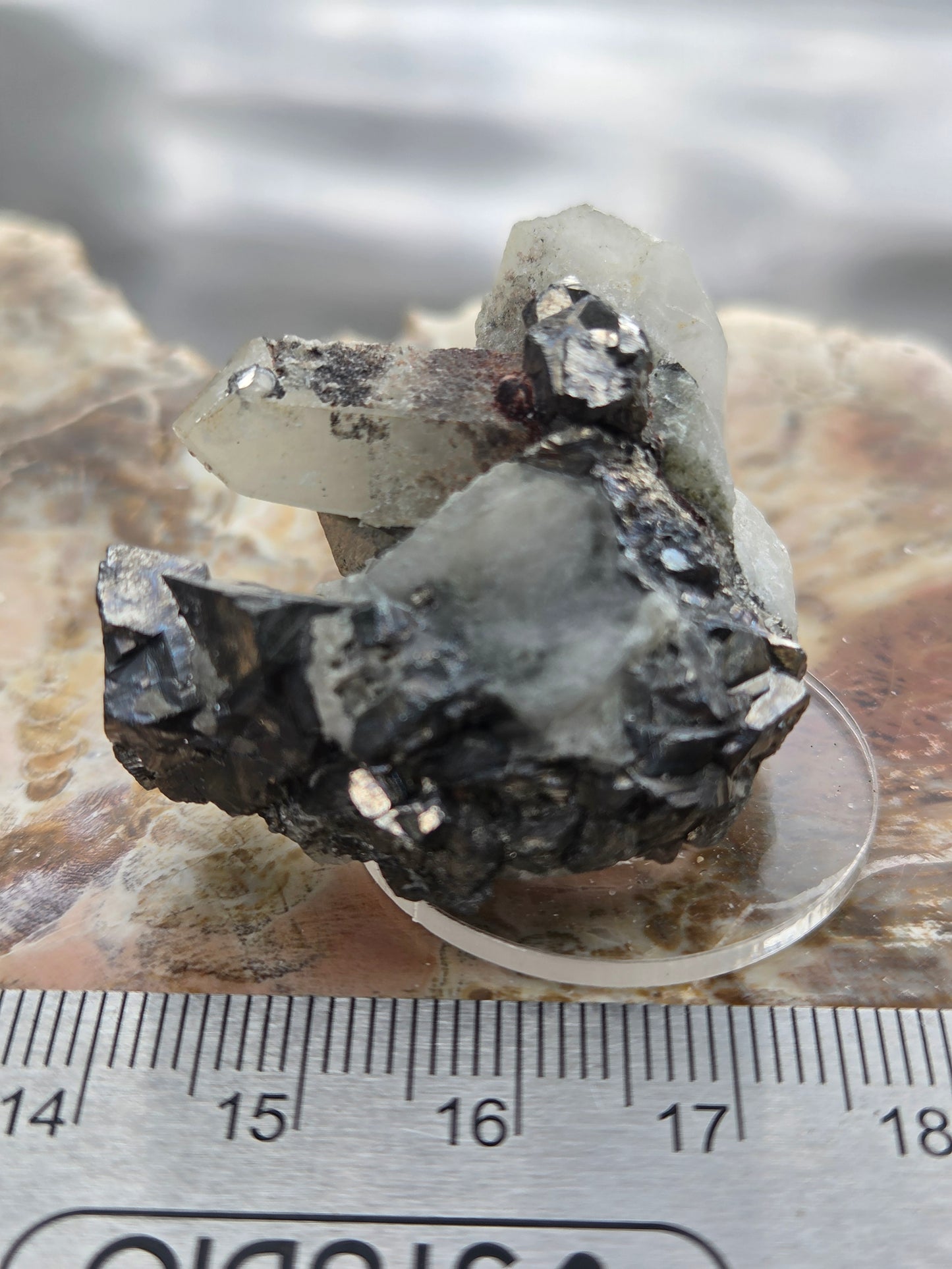 Arsenopyrite on Quartz Crystal Cluster | Metallic Arsenopyrite Mineral Specimen