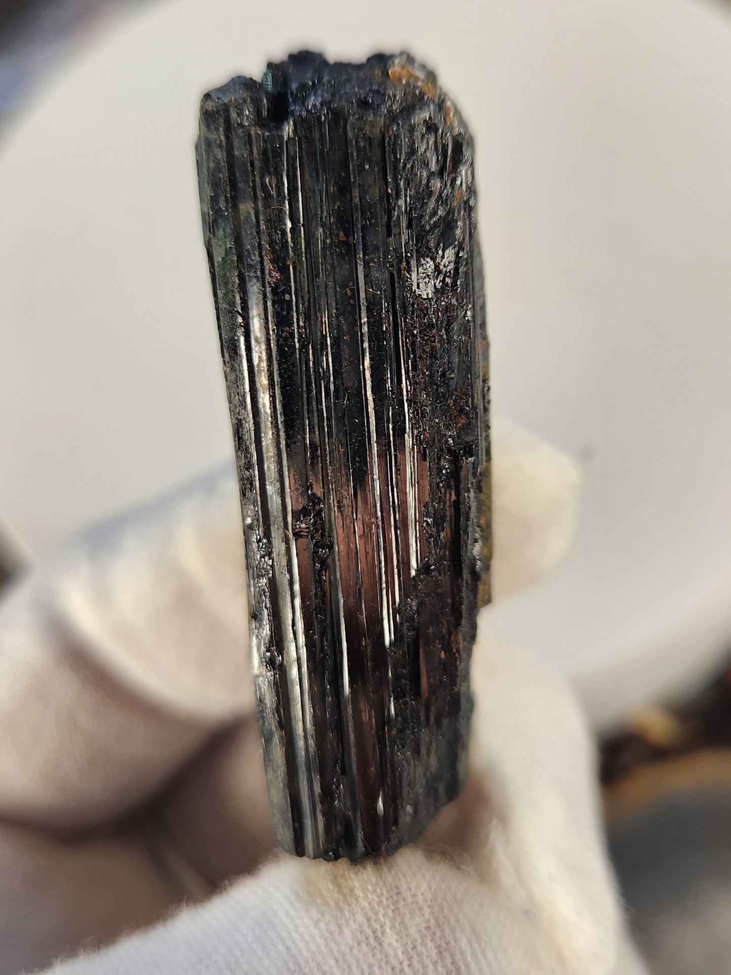 Black Tourmaline Crystal on Stand | Natural Schorl Tourmaline | Grounding Protection Stone