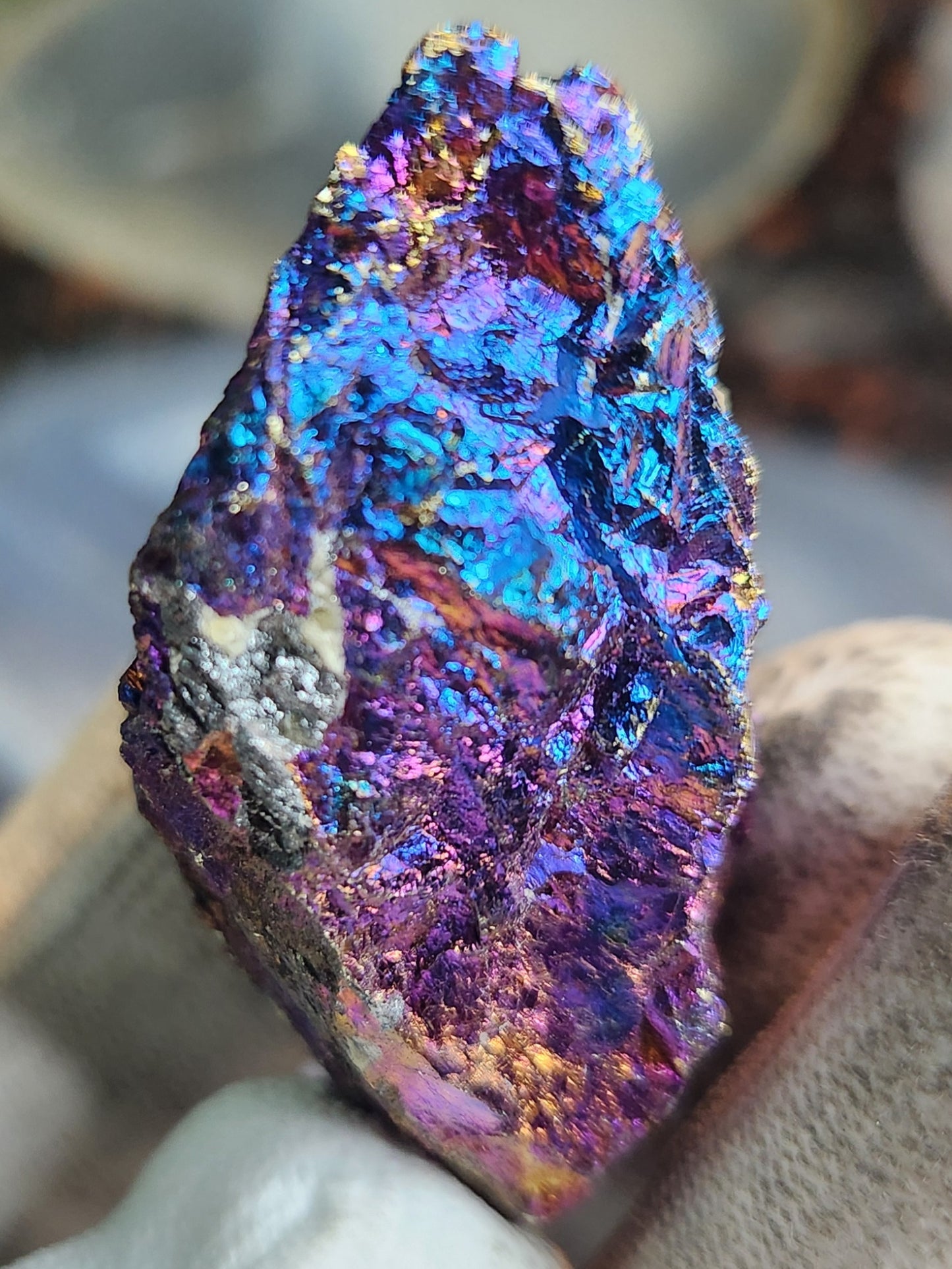 Natural Peacock Ore (Bornite & Chalcopyrite) Iridescent Crystal | Vibrant Rainbow Mineral Specimen