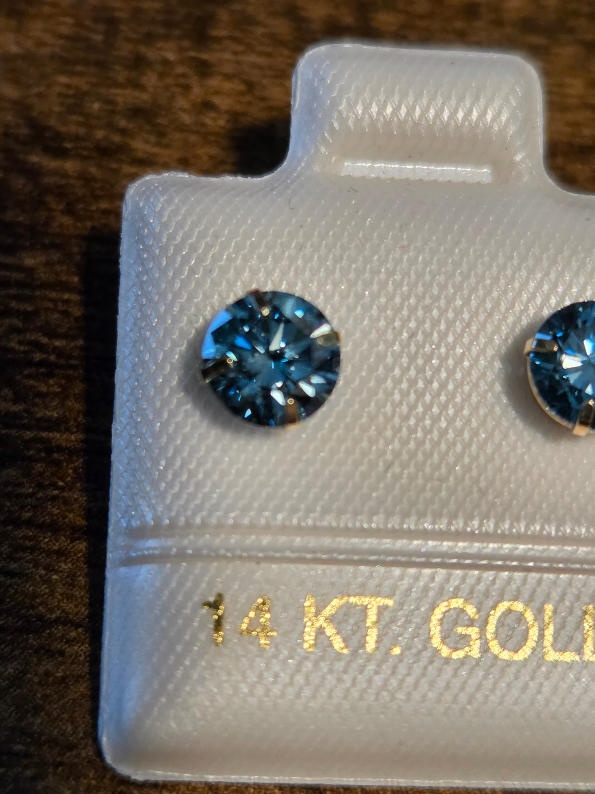 1.20 CTW Lab Grown Blue Diamond Stud Earrings – 14K Yellow Gold