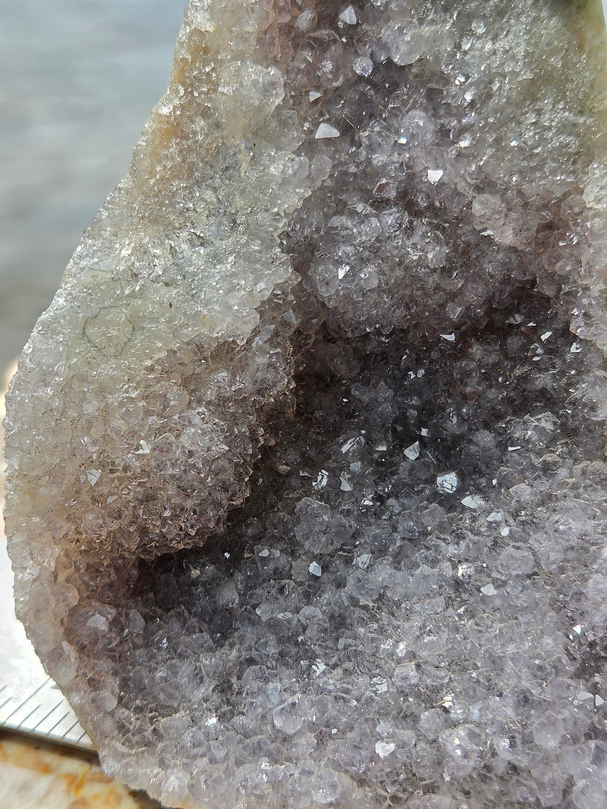 Amethyst Standing Crystal Cluster with Calcite | Natural Amethyst Geode