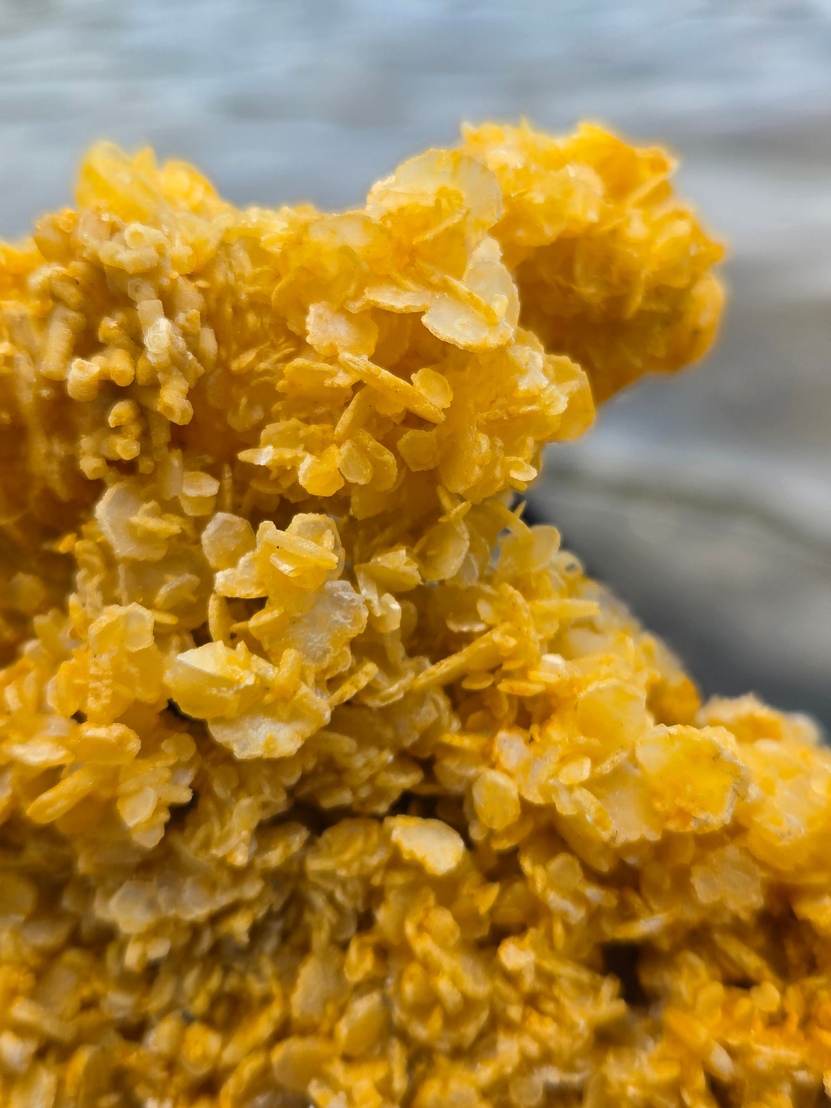 Large Golden Calcite Crystal Cluster | Large Orange Calcite Mineral Specimen