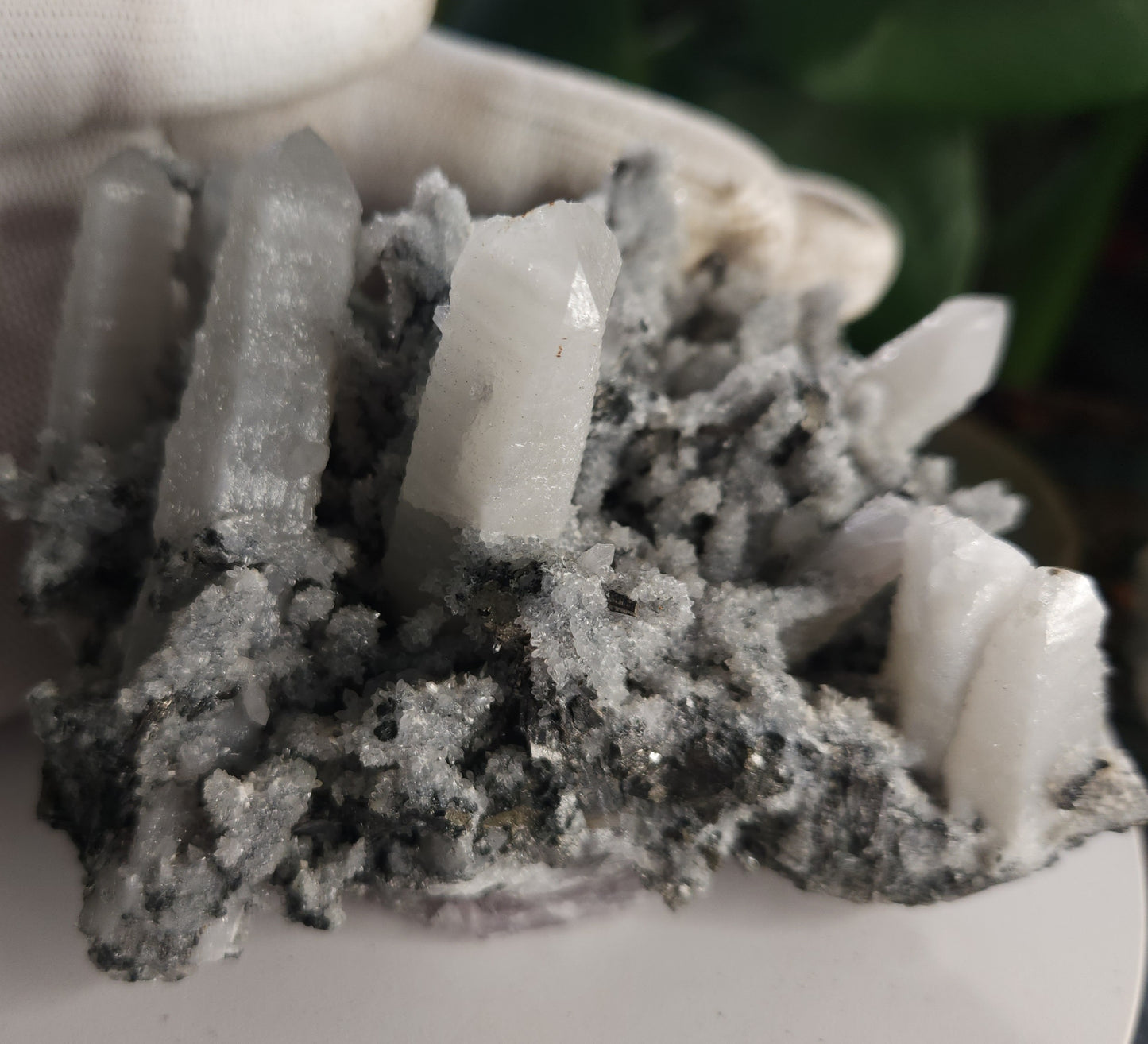 Candle Quartz Cluster with Calcite & Galena – Inner Mongolia 
A rare, dramatic, multi-mineral specimen perfect for collectors, healers & display.