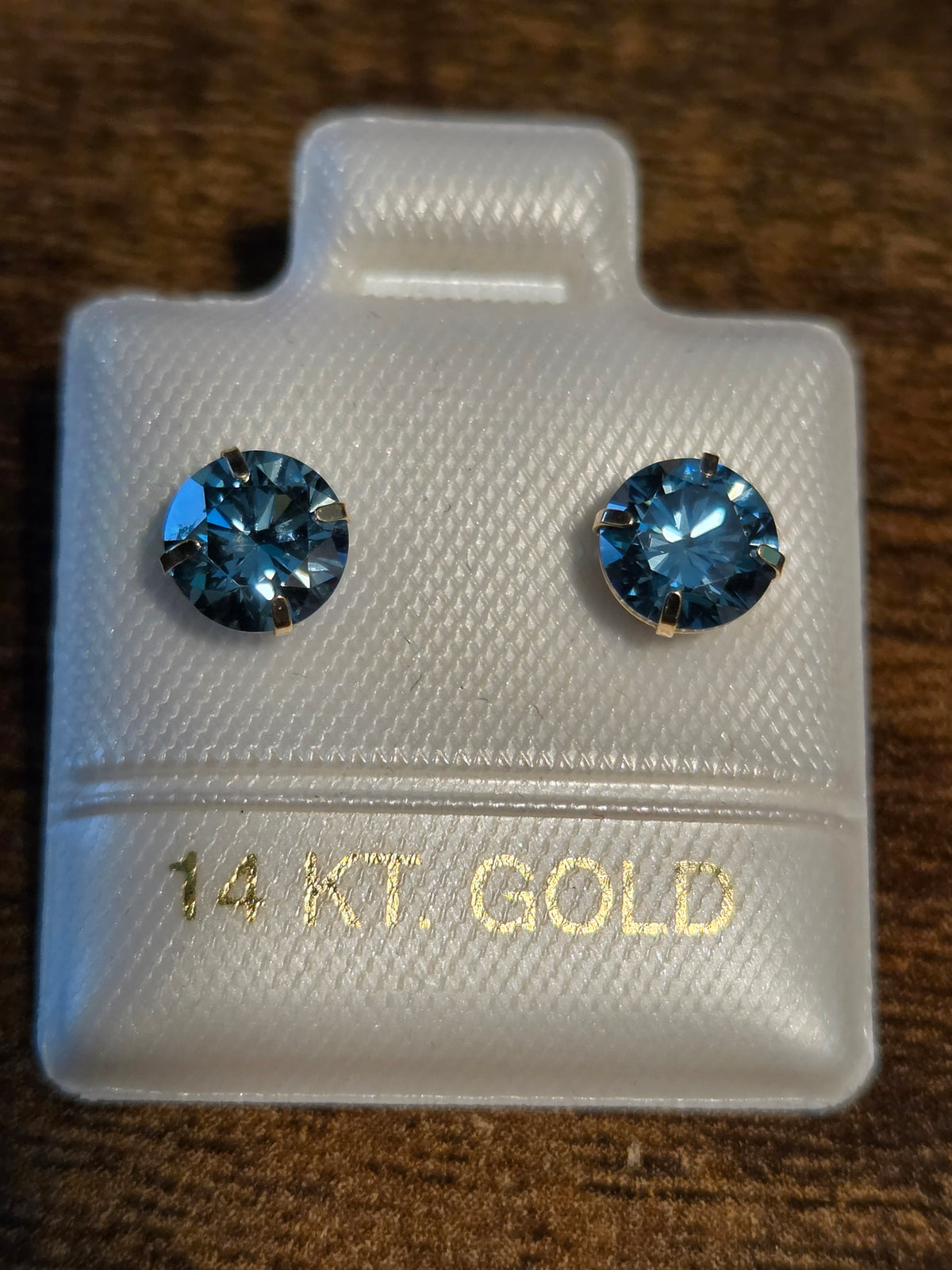 1.20 CTW Lab Grown Blue Diamond Stud Earrings – 14K Yellow Gold
