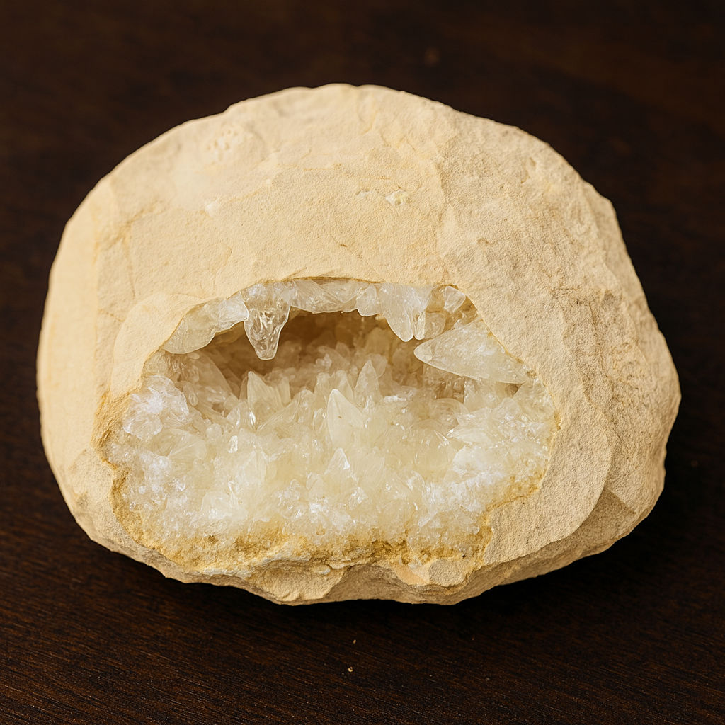 Natural Quartz Geode from Morocco – Sparkling Crystal Cave Formation