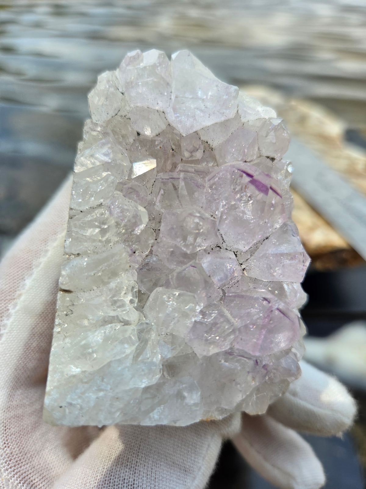 Standing Amethyst Crystal Cluster | Light Purple Amethyst Druzy