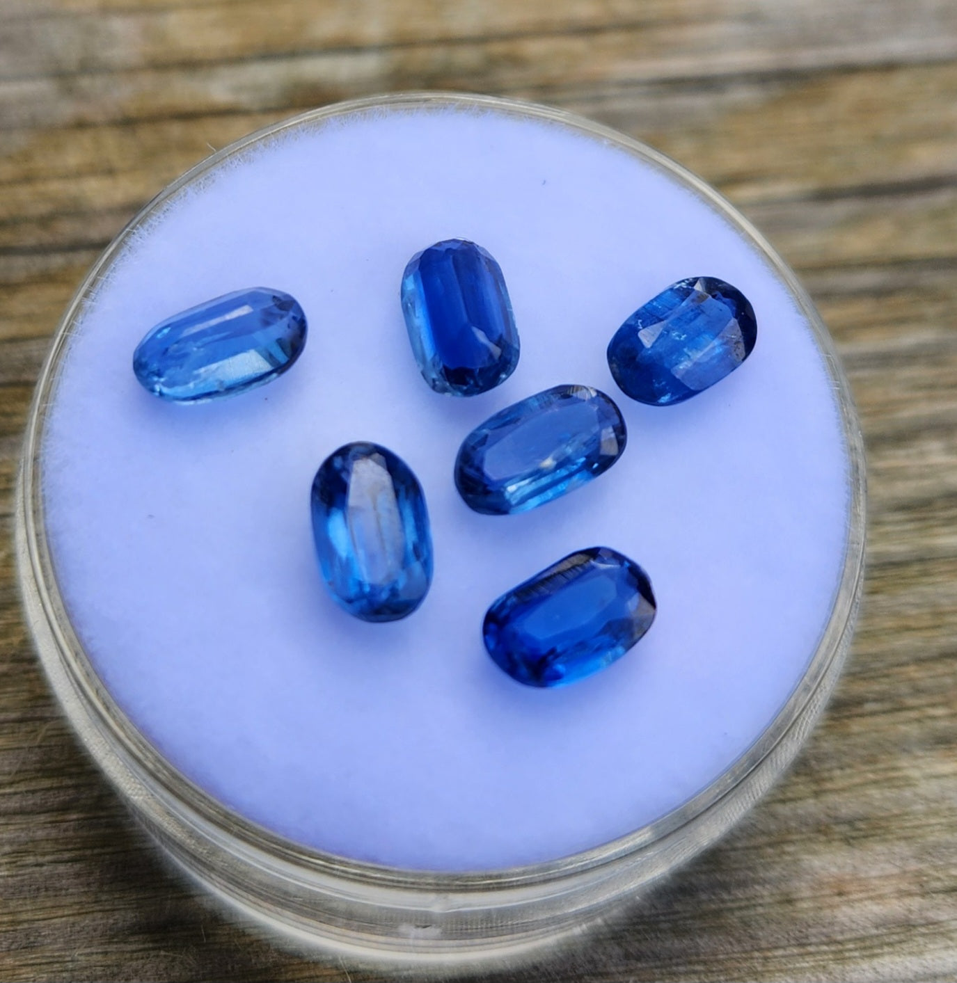 Rare Faceted Blue Kyanite Gemstones – Lot of 6 Natural Oval Gems (Approx. 3 Carats Total) | Brilliant Blue Collector & Jewelry Quality Crystals