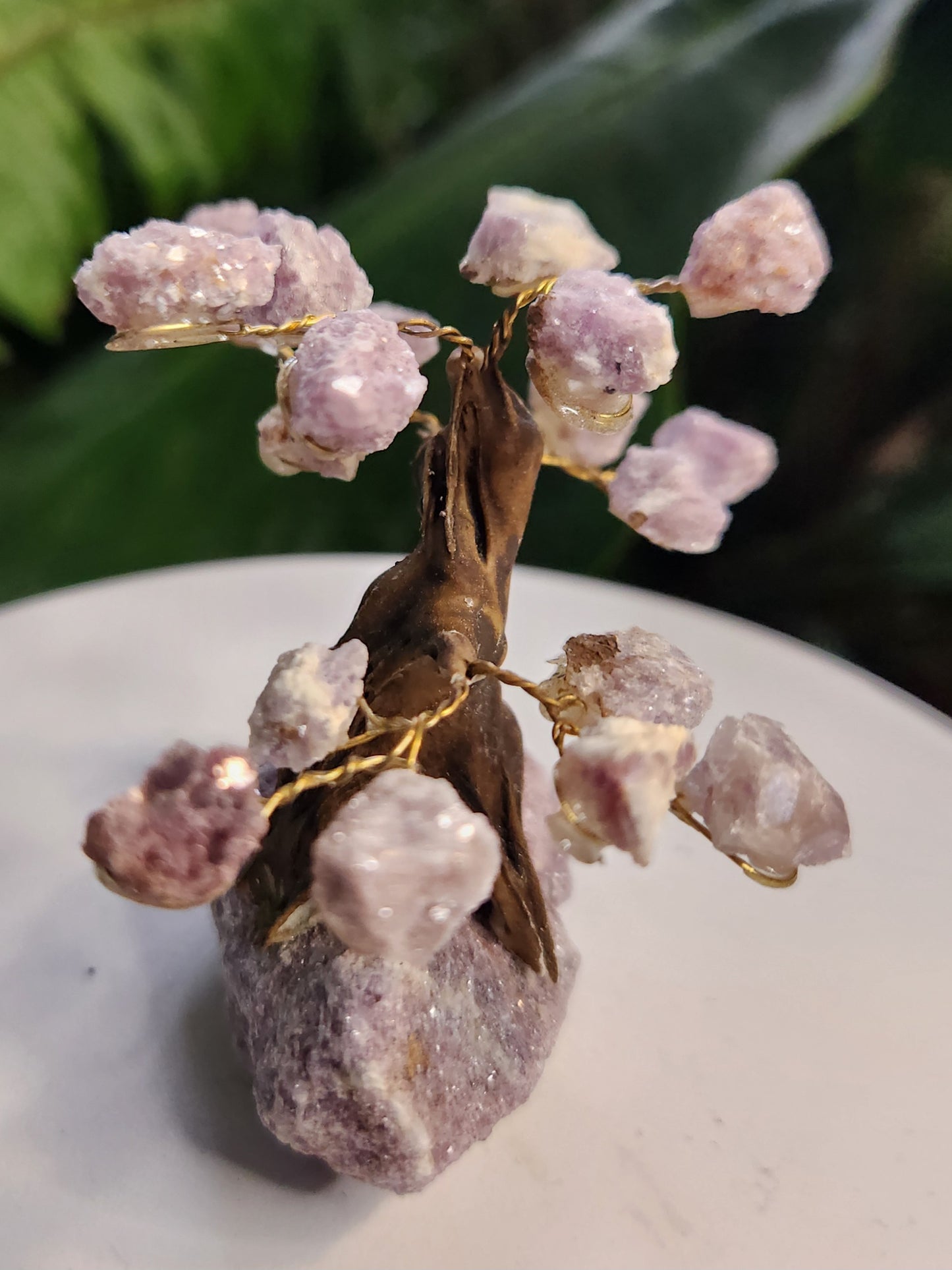 Handmade Lepidolite (Lithium Mica) Crystal Tree on Lepidolite Base | Natural Purple Lithium Mica Gemstone Tree | Calming Crystal Decor