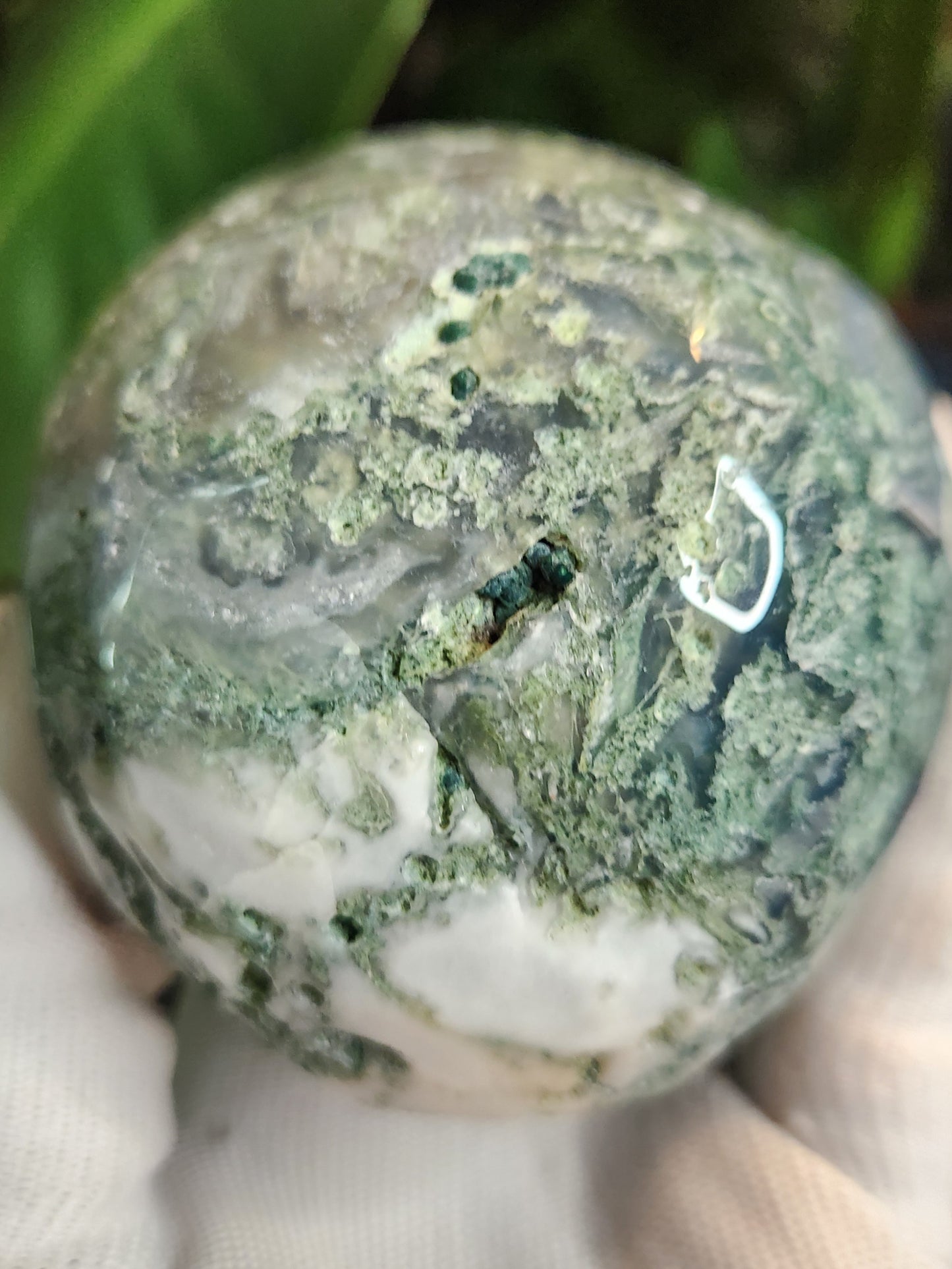 Hand-Carved Moss Agate Skull | Natural Green Chalcedony Crystal Skull | Grounding & Earth Energy Stone