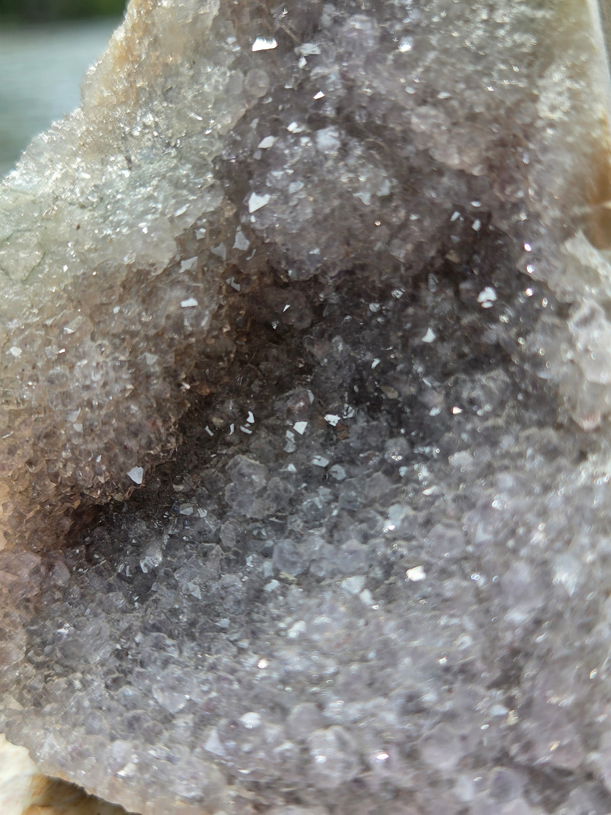 Amethyst Standing Crystal Cluster with Calcite | Natural Amethyst Geode