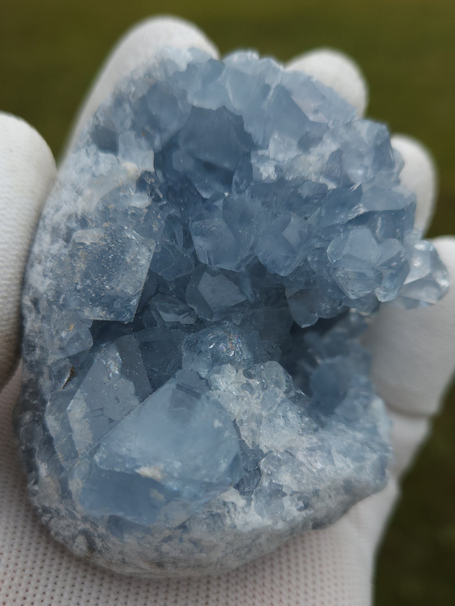Natural Celestite Cluster – Raw Blue Celestine Crystal for Healing, Meditation & Home Décor