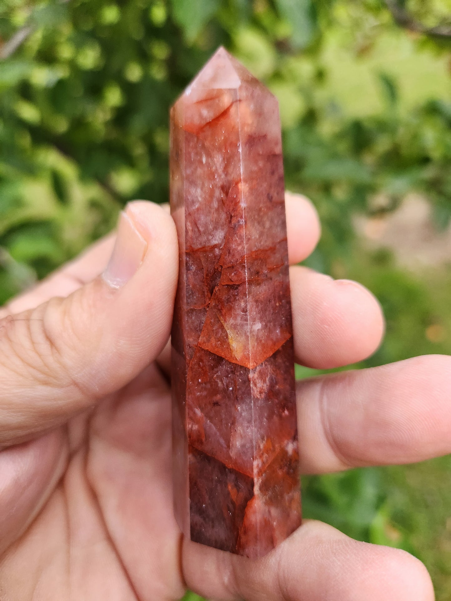 Fire Quartz Tower - Highly Valued Combined Healing Properties of Quartz and Hematite.