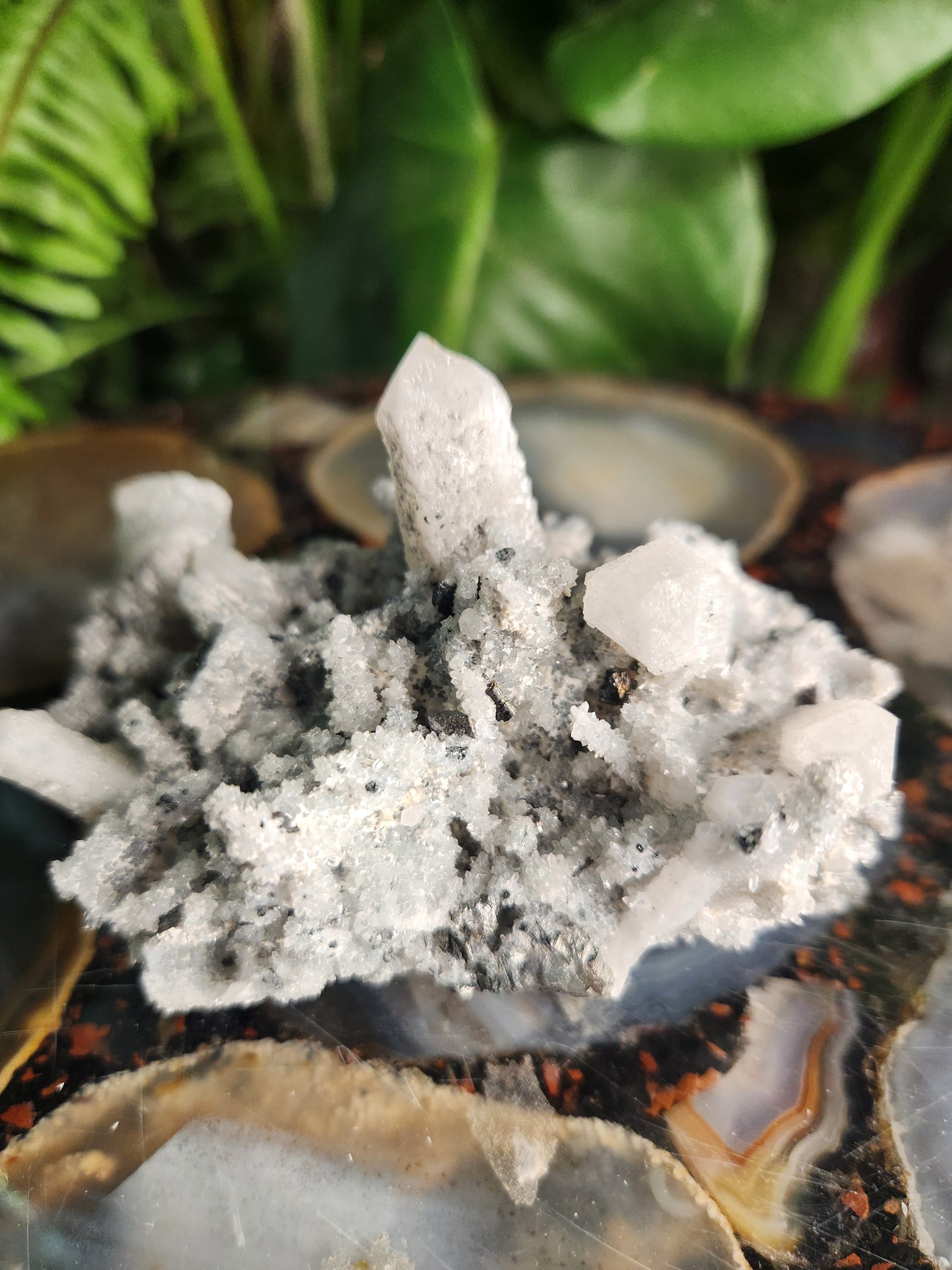 Candle Quartz Cluster with Calcite & Galena – Inner Mongolia 
A rare, dramatic, multi-mineral specimen perfect for collectors, healers & display.