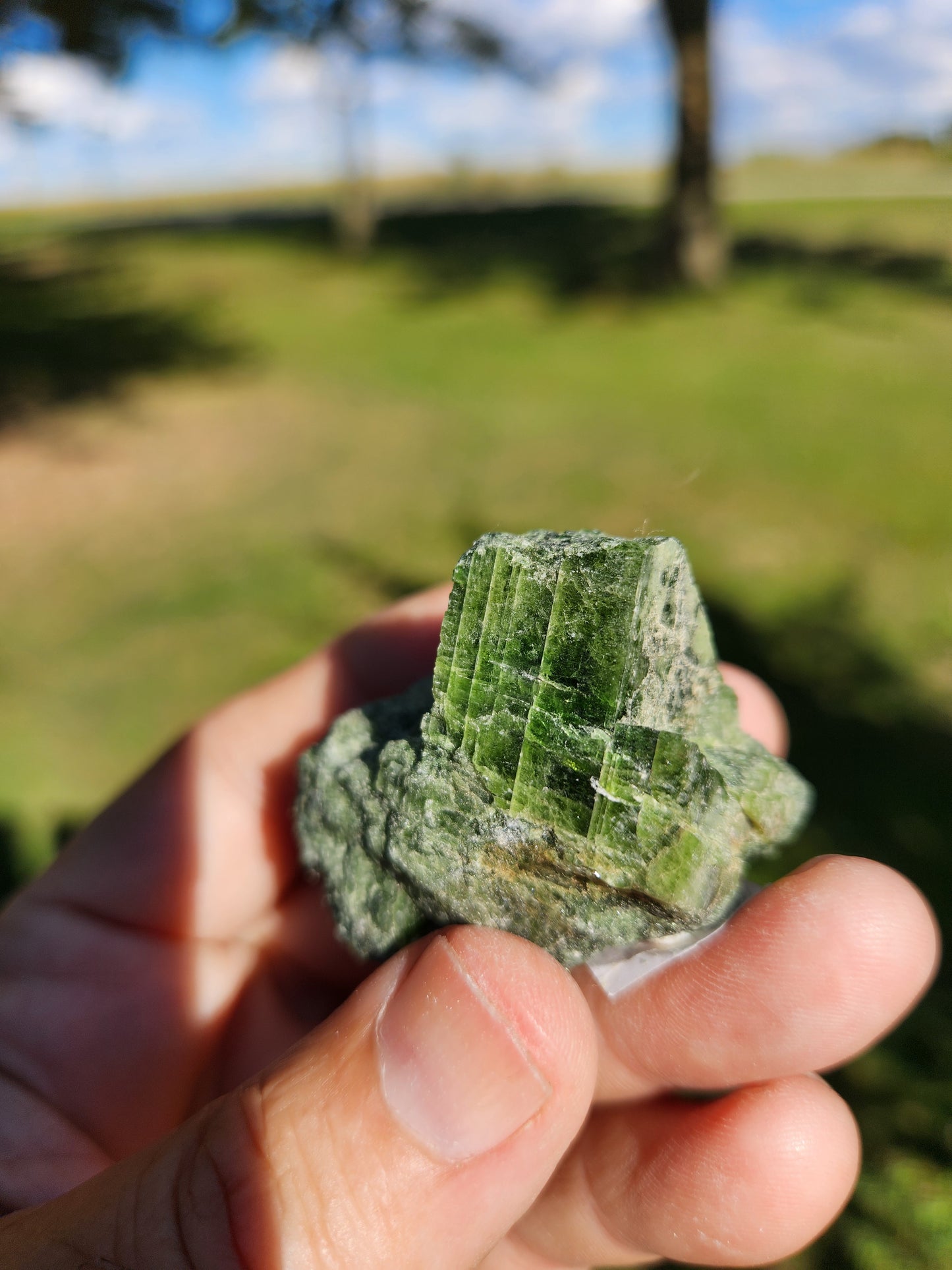 Green Epidote Crystal Cluster - Trauma Healing & Spiritual Growth