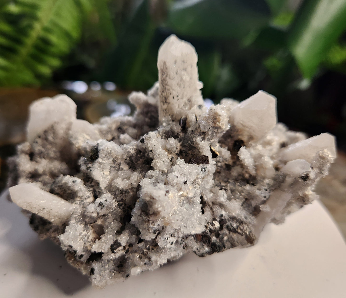 Candle Quartz Cluster with Calcite & Galena – Inner Mongolia 
A rare, dramatic, multi-mineral specimen perfect for collectors, healers & display.
