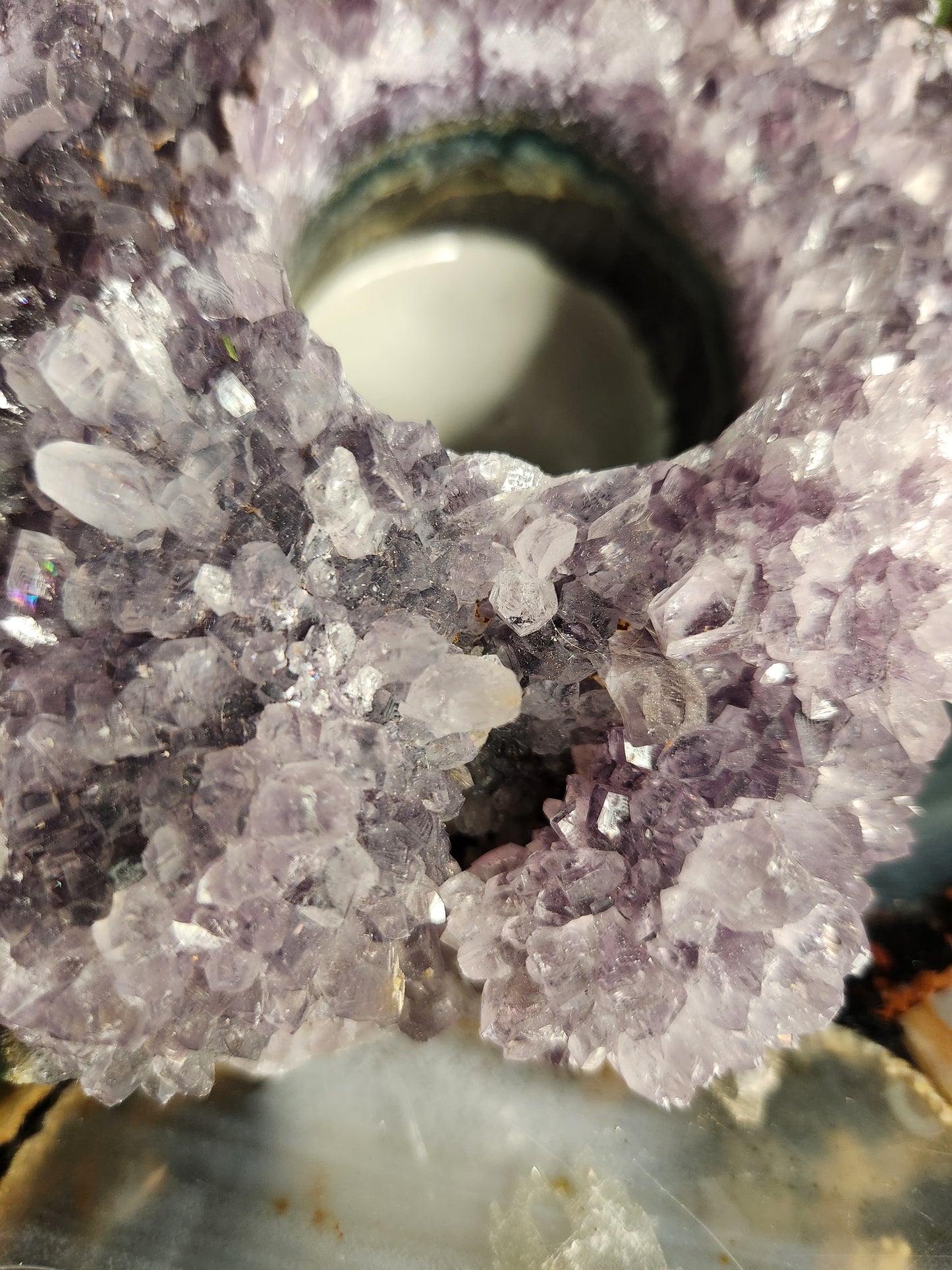 Brazil Amethyst Cluster Tealight Candle Holder – Premium Natural Geode