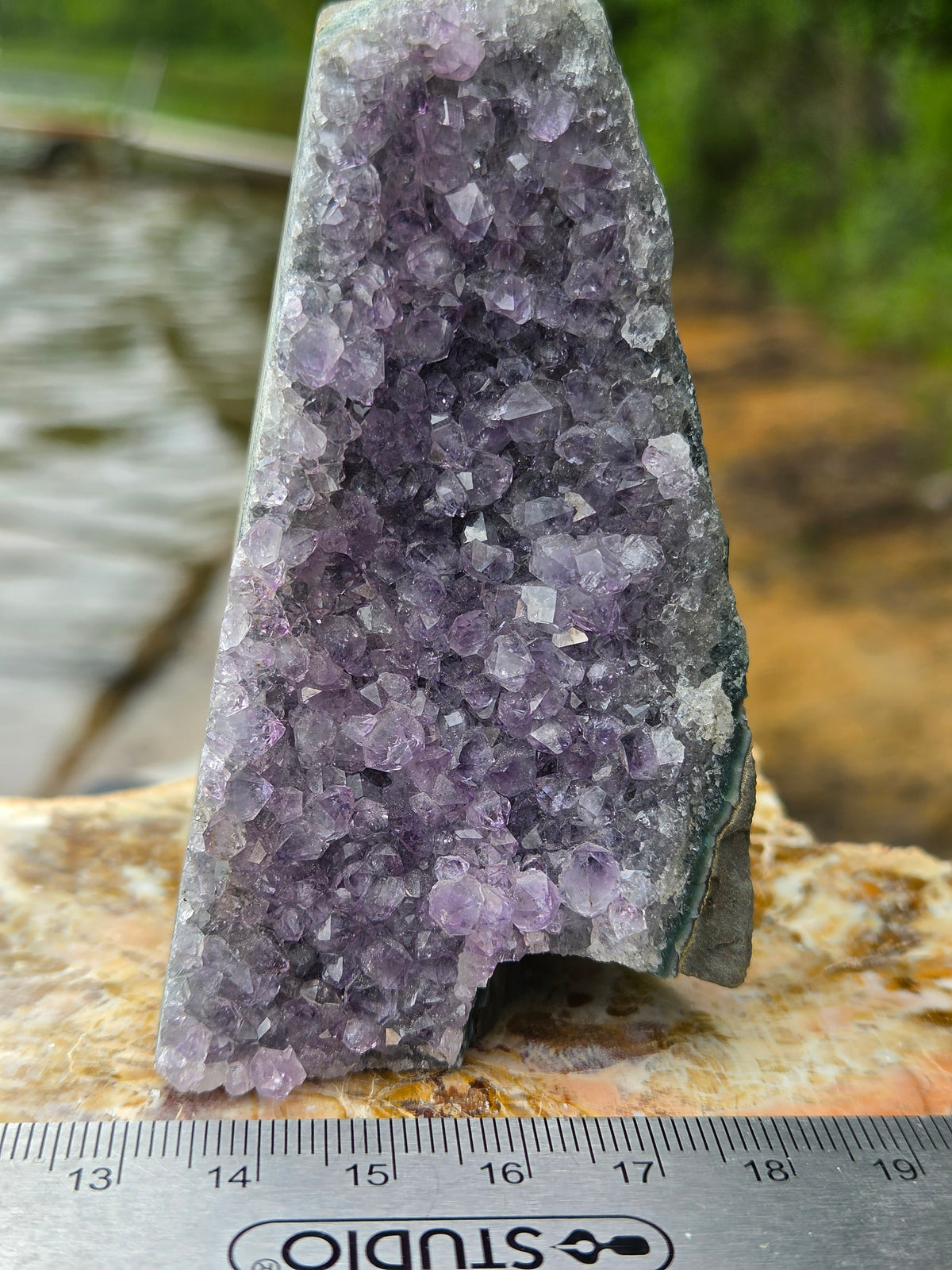 Natural Amethyst Standing Crystal Cluster | Purple Amethyst Geode