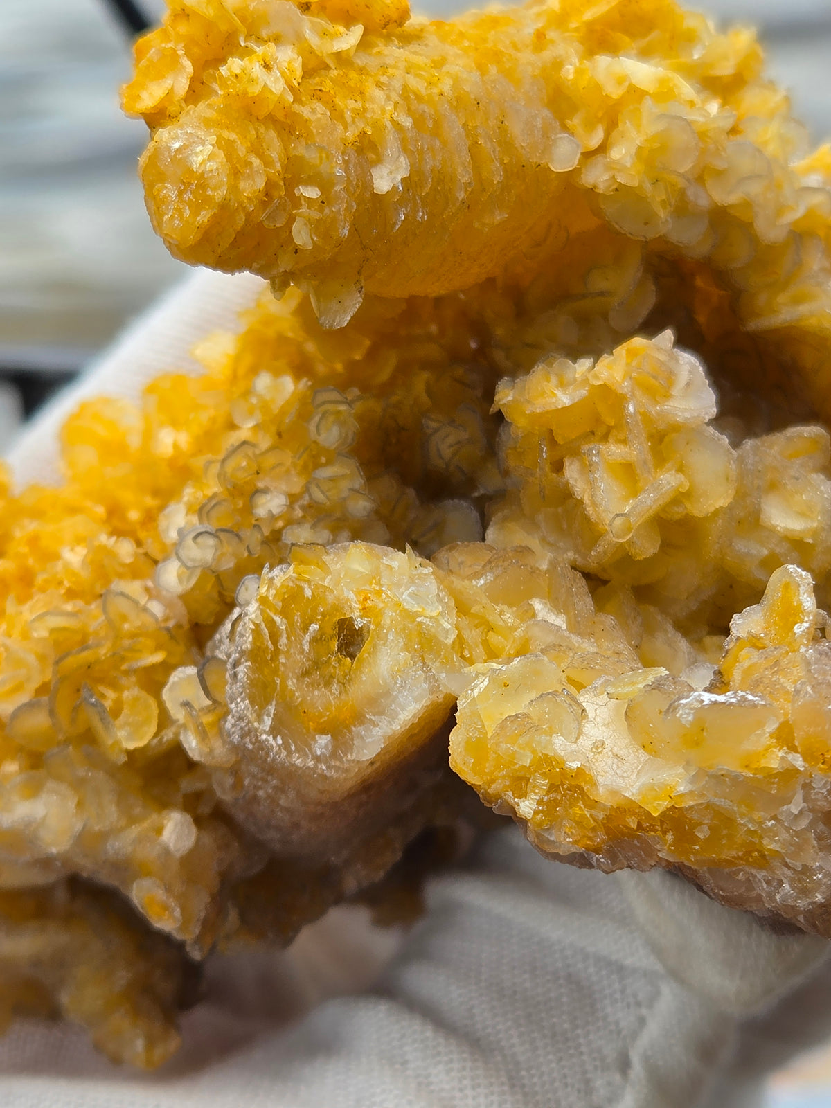 Large Golden Calcite Crystal Cluster | Large Orange Calcite Mineral Specimen
