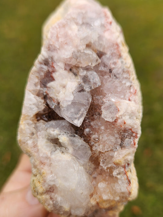 Pink Amethyst Crystal Geode on Stand - Gentle, Heart-Centered Energy - Emotional Healing and Spiritual Growth.