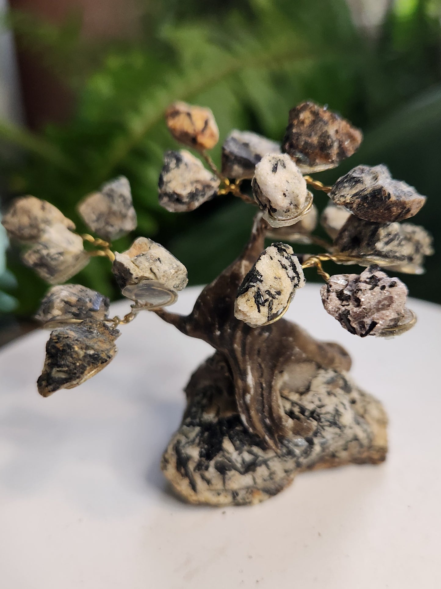 Handmade Black Tourmaline in Calcite Crystal Tree on Calcite Base | Natural Protection Gemstone Tree | Grounding & Cleansing Crystal Decor