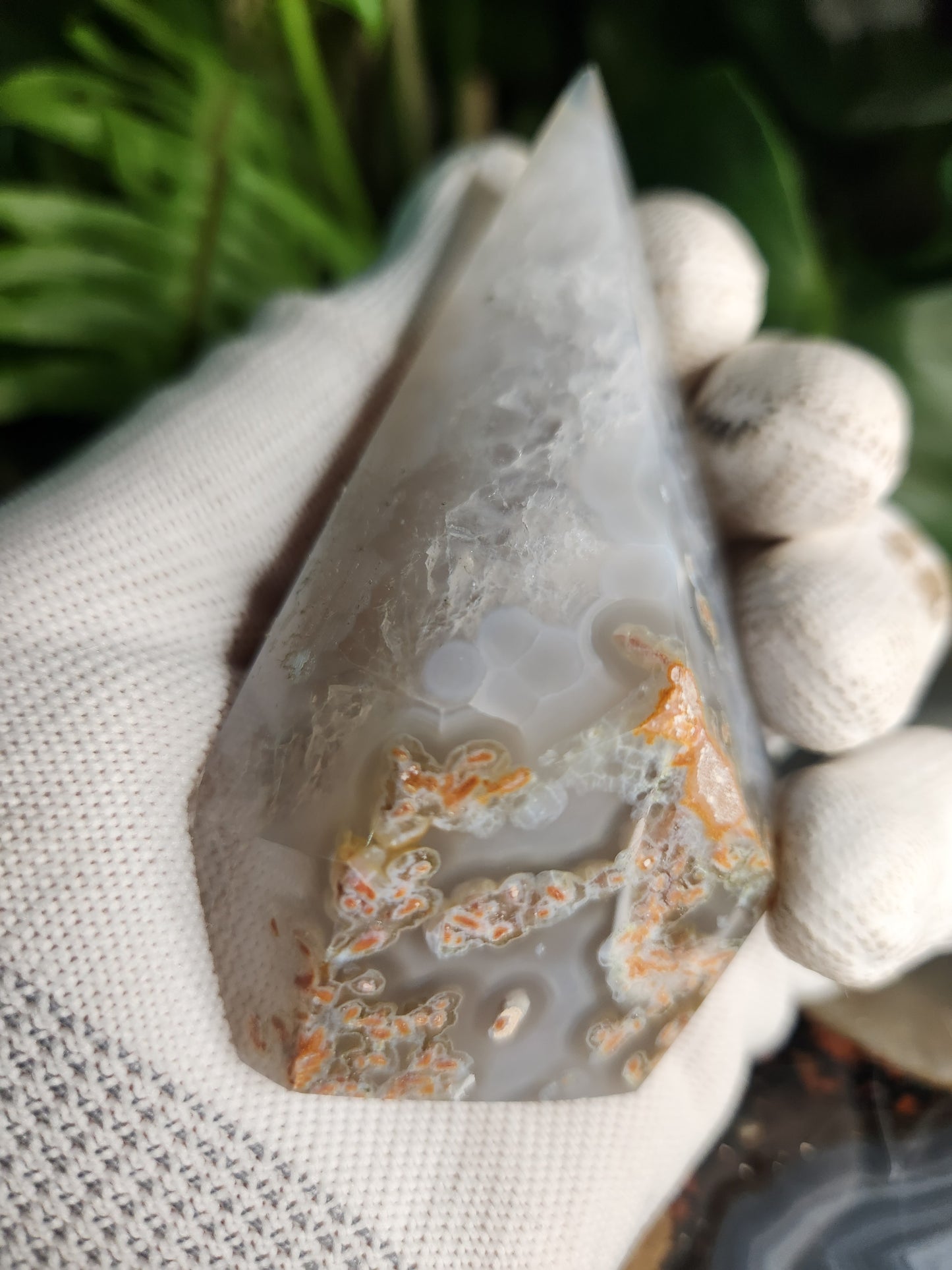 Agate Geode Tower • Diamond Shaped Druzy Point • Natural Quartz Geode • Collector Mineral & Crystal Healing Décor