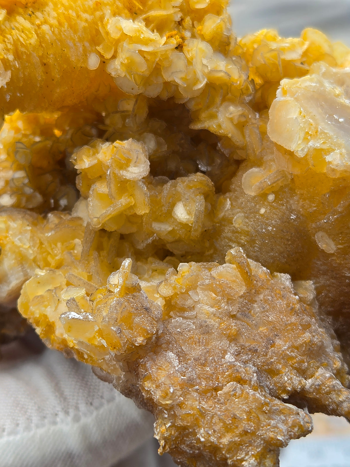 Large Golden Calcite Crystal Cluster | Large Orange Calcite Mineral Specimen