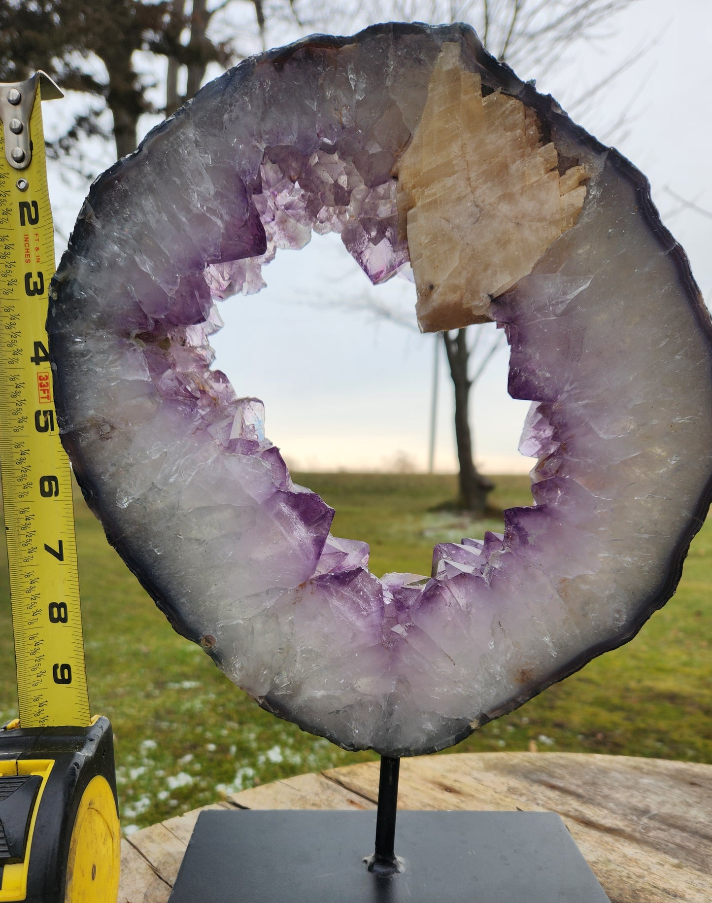 Powerful Amethyst Portal – with Large Calcite Inclusion - Gateway to Higher Realms, Calming Serenity & Emotional Balance Crystal