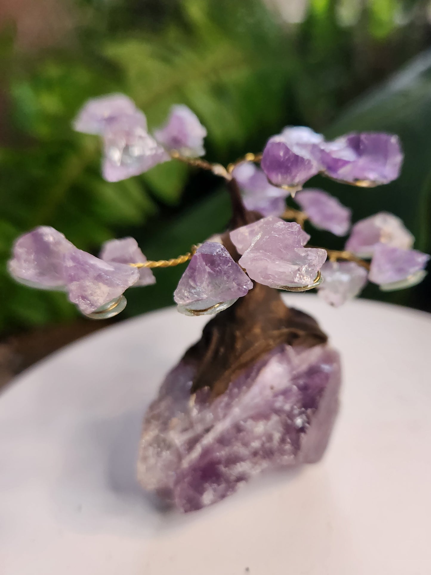 Handmade Amethyst Crystal Tree on Amethyst Base | Natural Purple Quartz Gemstone Decor | Healing Crystal Tree | Meditation & Home Decor