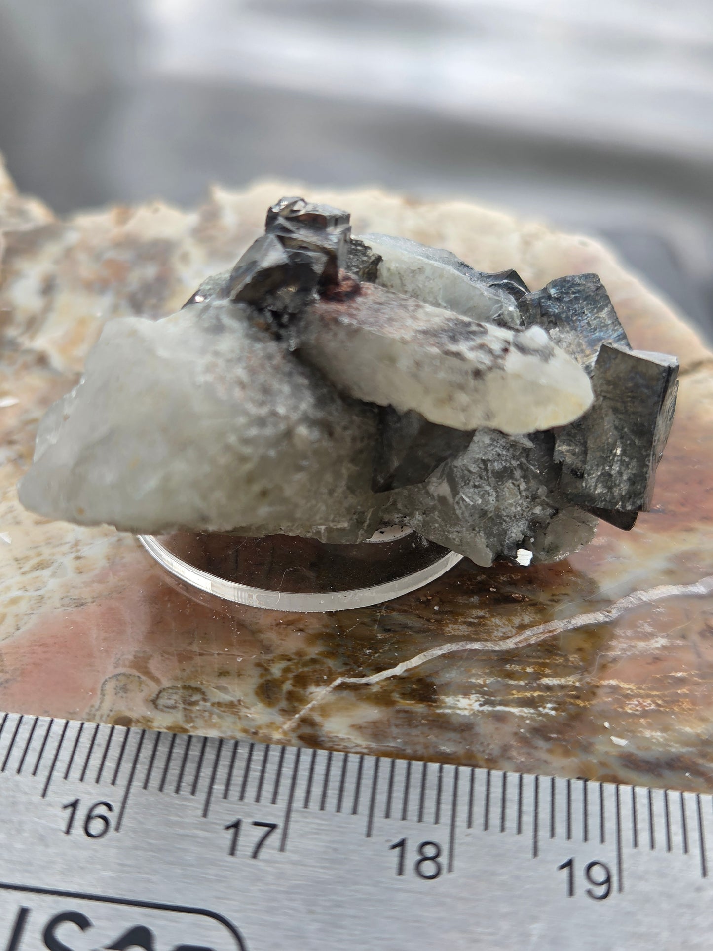 Arsenopyrite on Quartz Crystal Cluster | Metallic Arsenopyrite Mineral Specimen