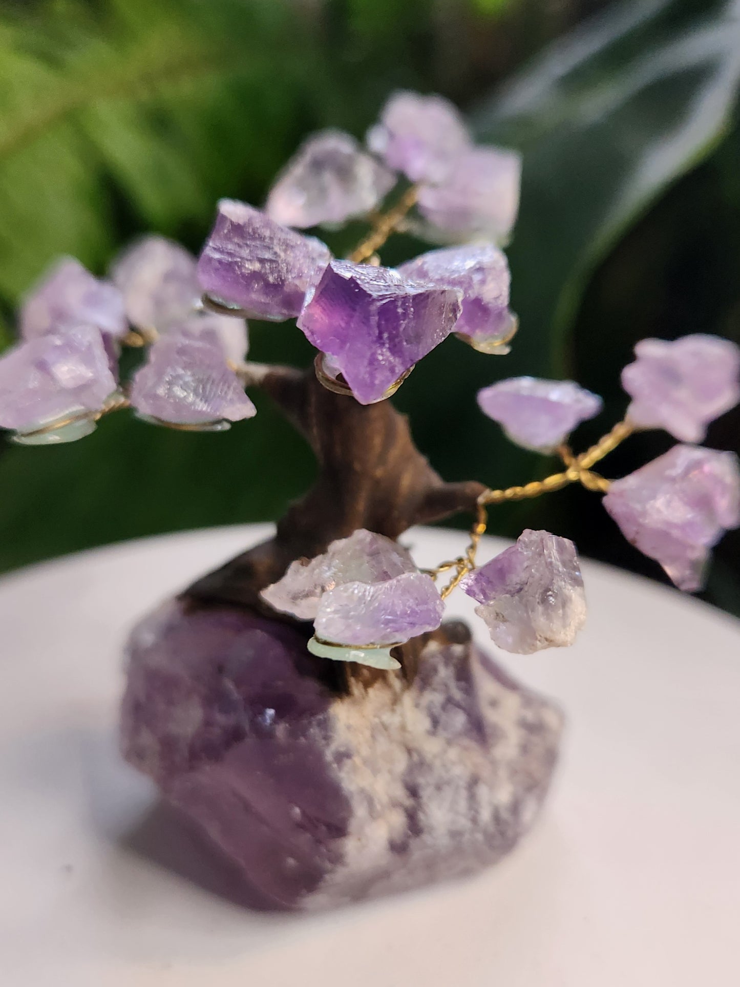 Handmade Amethyst Crystal Tree on Amethyst Base | Natural Purple Quartz Gemstone Decor | Healing Crystal Tree | Meditation & Home Decor
