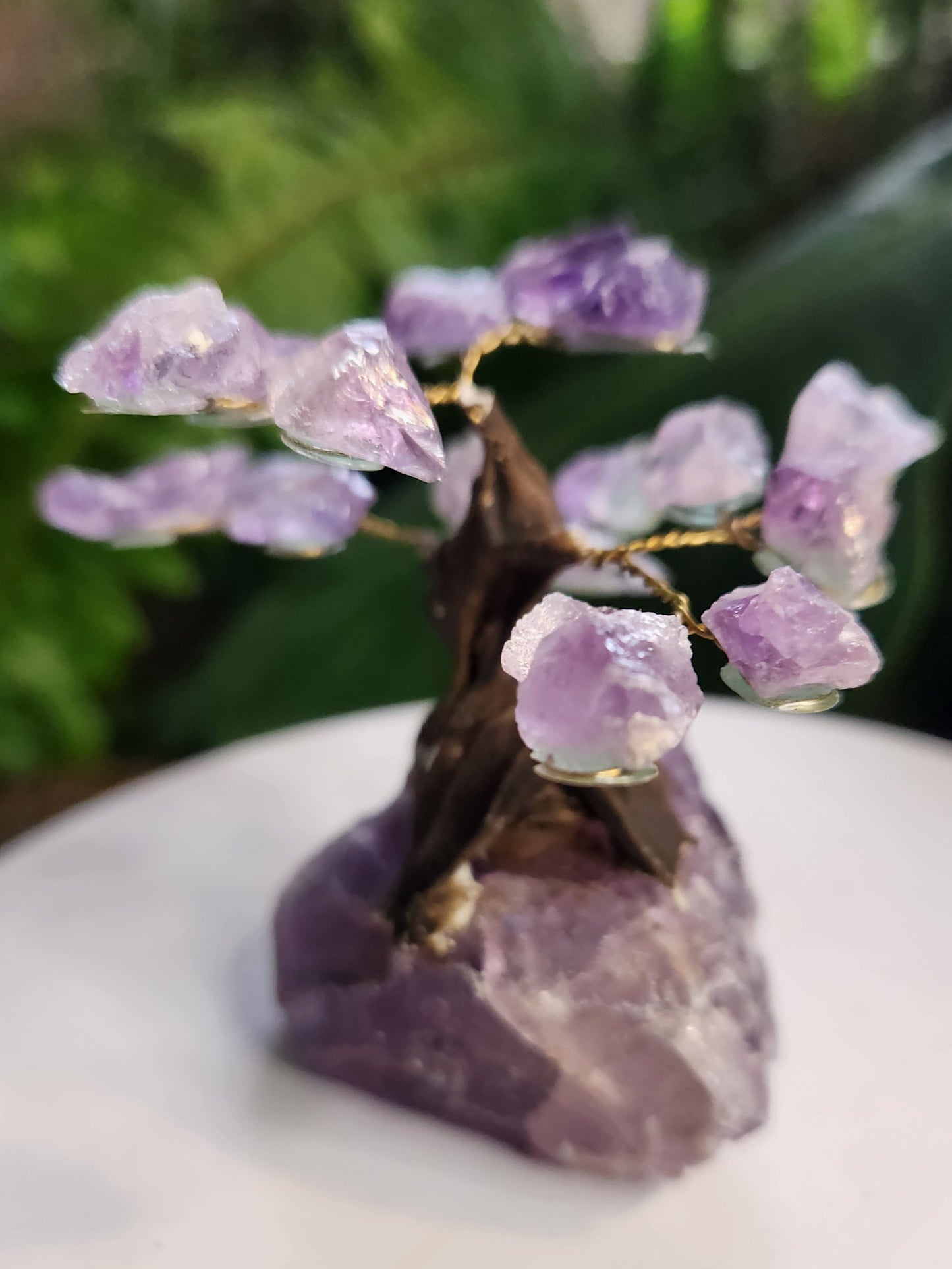 Handmade Amethyst Crystal Tree on Amethyst Base | Natural Purple Quartz Gemstone Decor | Healing Crystal Tree | Meditation & Home Decor