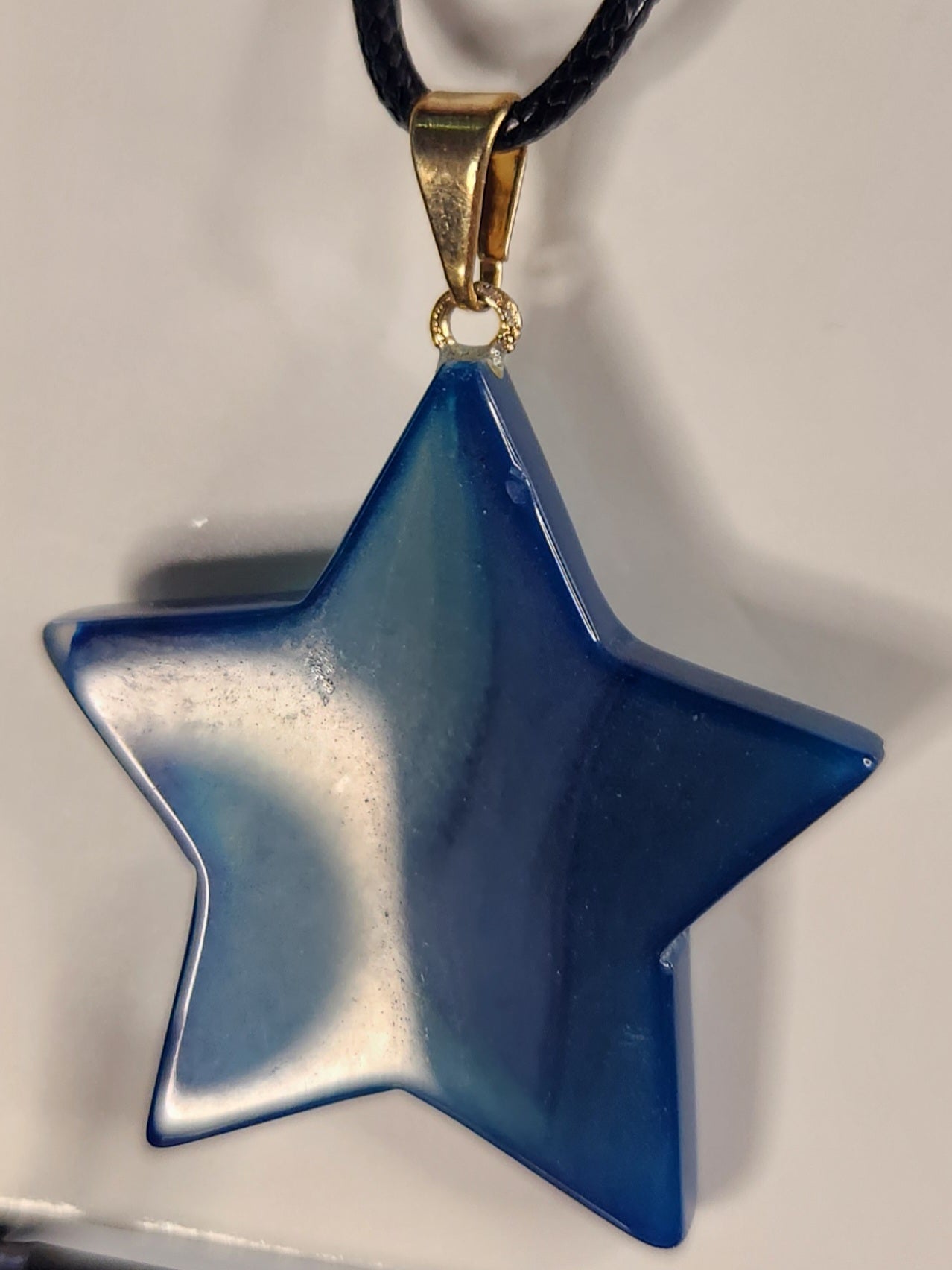 Blue Agate Star Crystal Necklace | Star Shaped Agate Pendant | Blue Crystal Necklace | Celestial Jewelry | Gift for Her